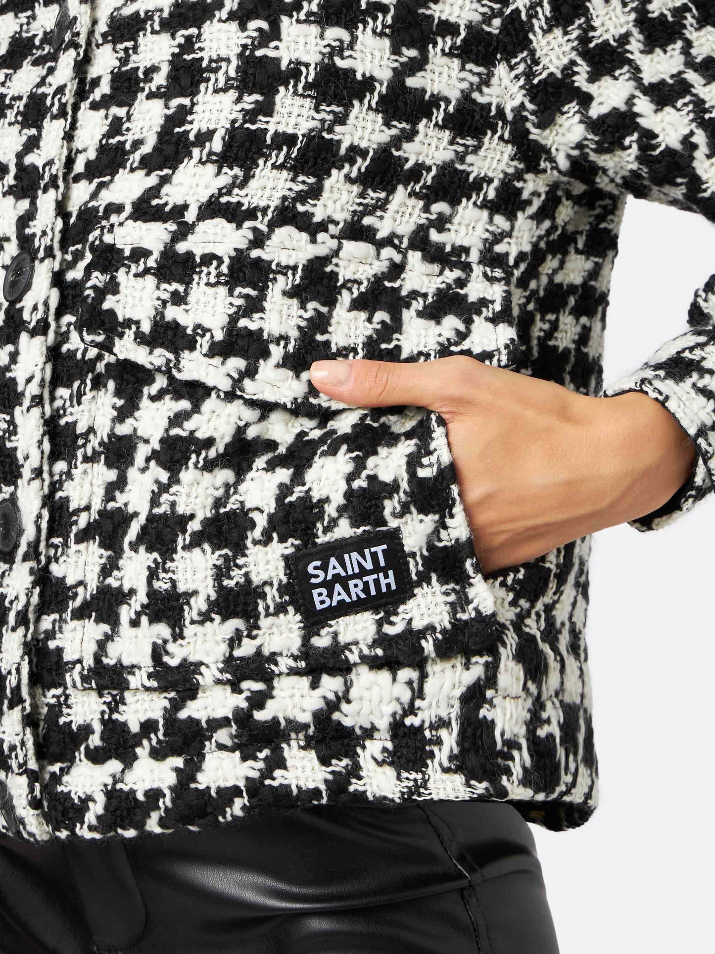 Pied de poule Bonnibell cropped overshirt