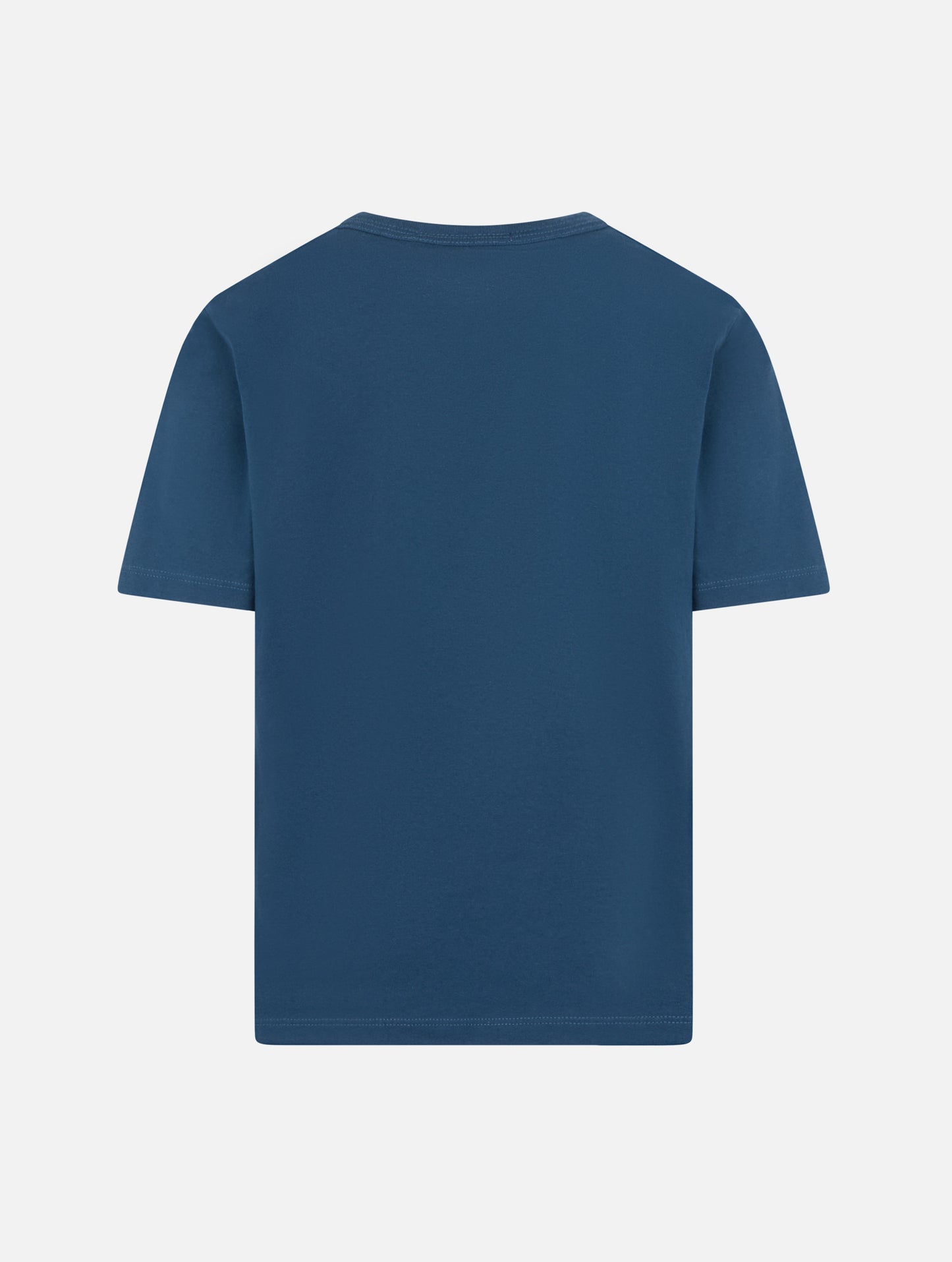 Boy navy blue cotton jersey t-shirt Dover with St. Barth embroidery - MC2 Saint Barth
