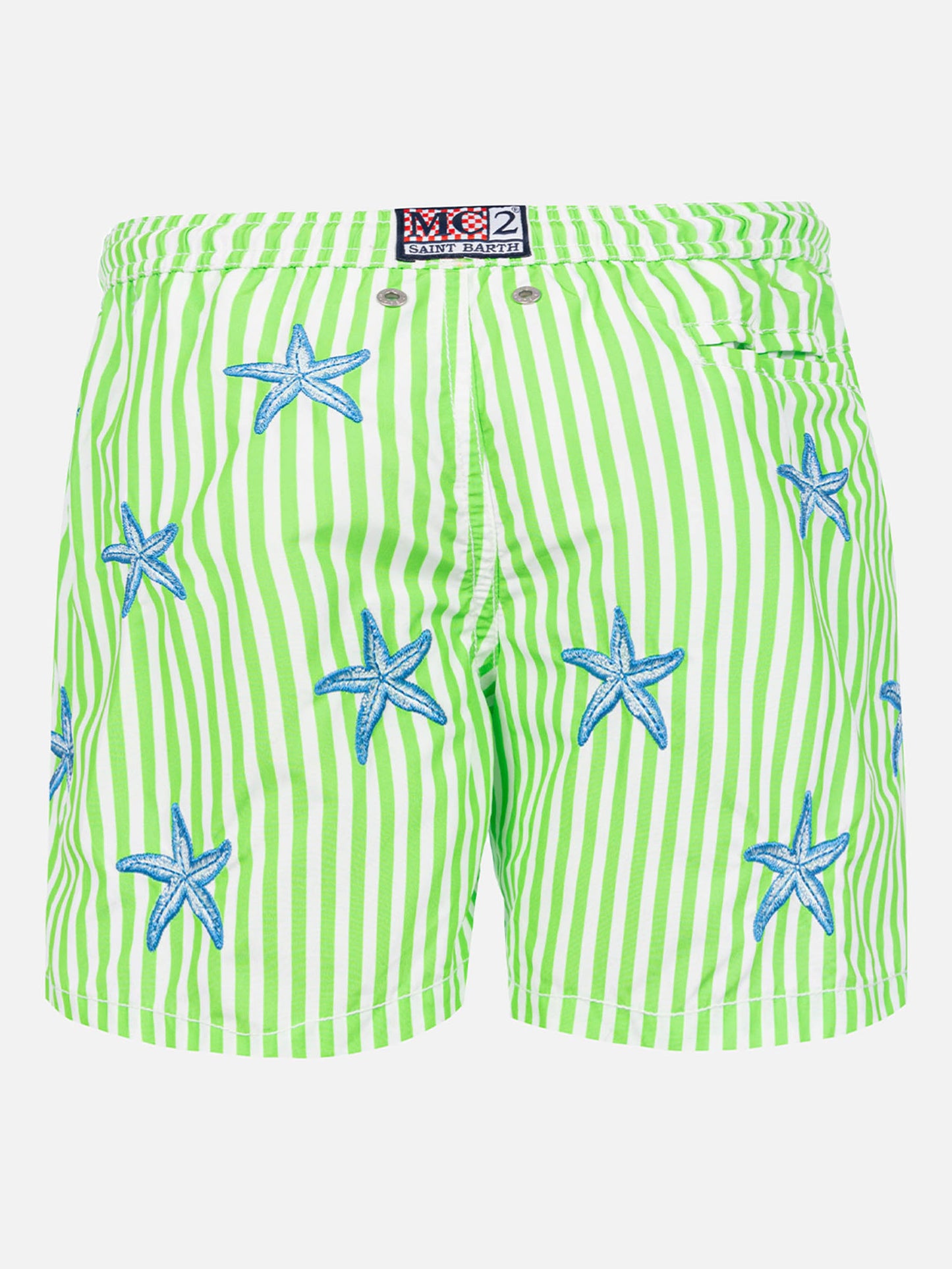 Klassische Herren-Badeshorts mit Seestern-Stickerei