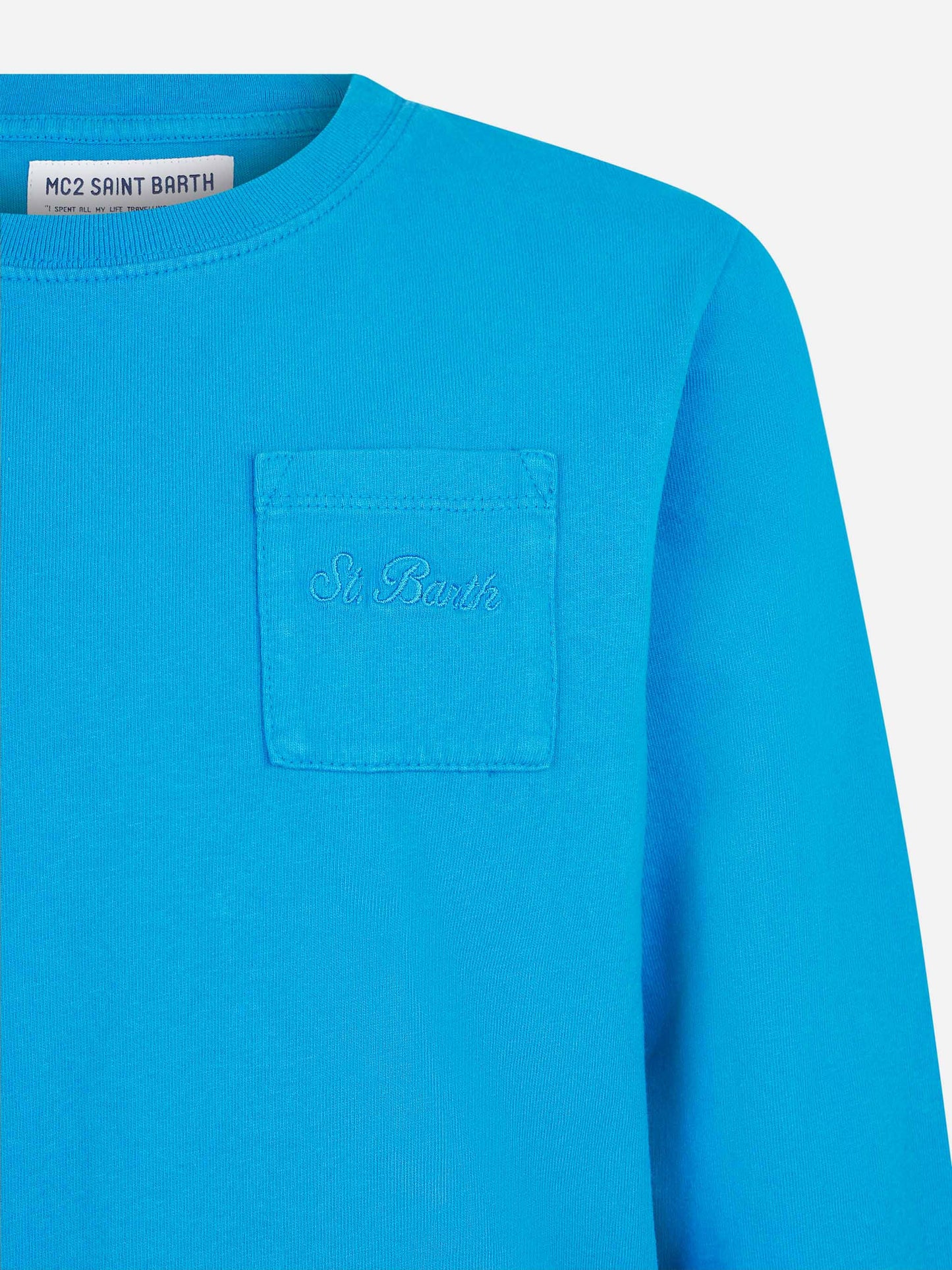 Boy heavy cotton bluette t-shirt - MC2 Saint Barth