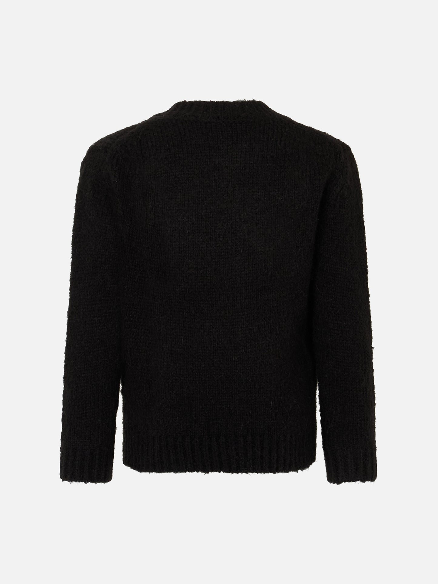 Girl crewneck soft sweater with cats crochet patch and Volevo un Gatto Nero embroidery - MC2 Saint Barth