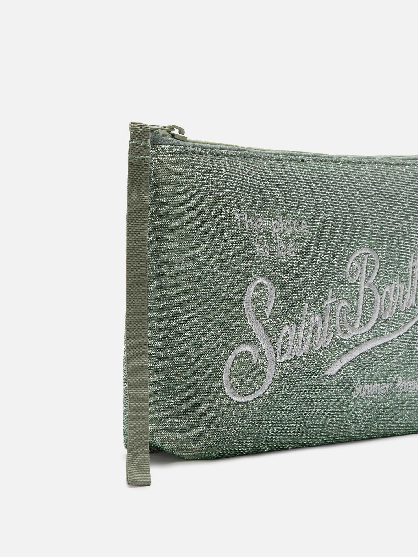 Aline Lurex water green shimmer pouch