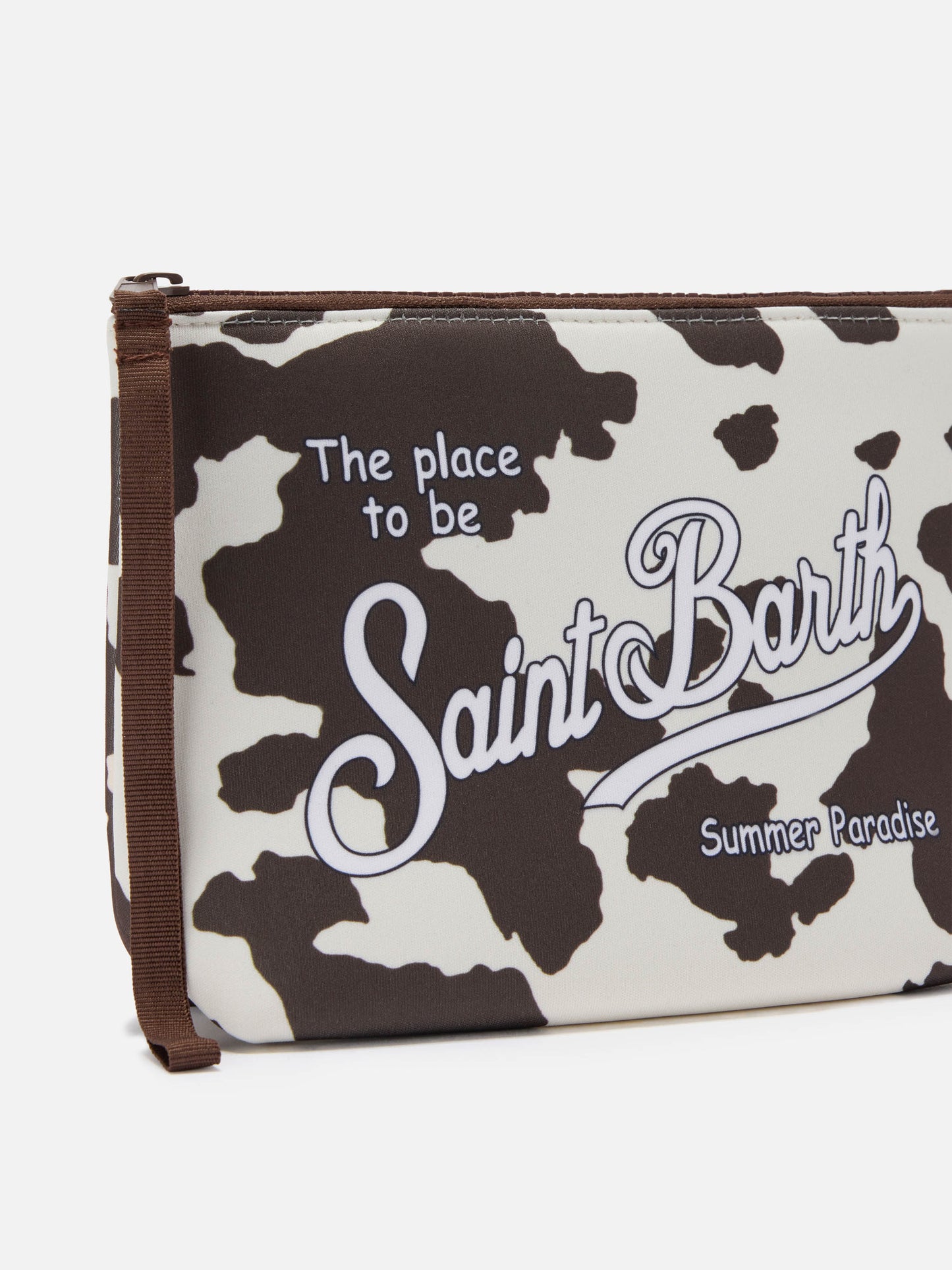 Pochette Aline en scuba avec imprimé vache animalier