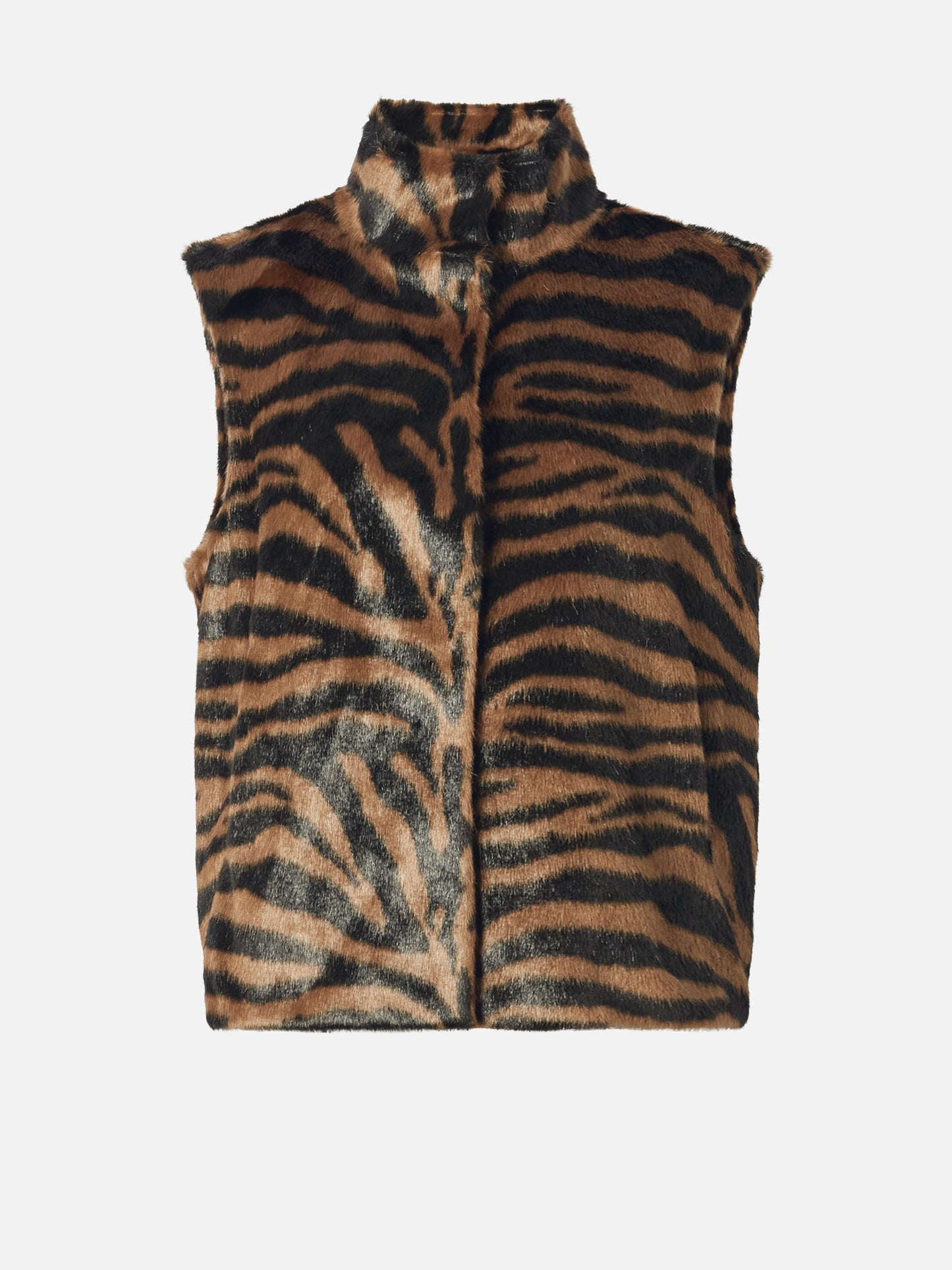 Gilet en fausse fourrure Ambre à imprimé zèbre