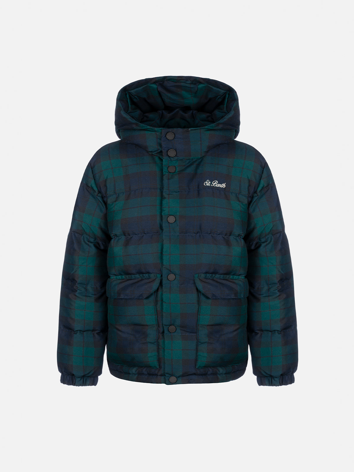 Boy hooded down padded jacket Baxter Jr. with Snoopy print | SNOOPY PEANUTS SPECIAL EDITION - MC2 Saint Barth