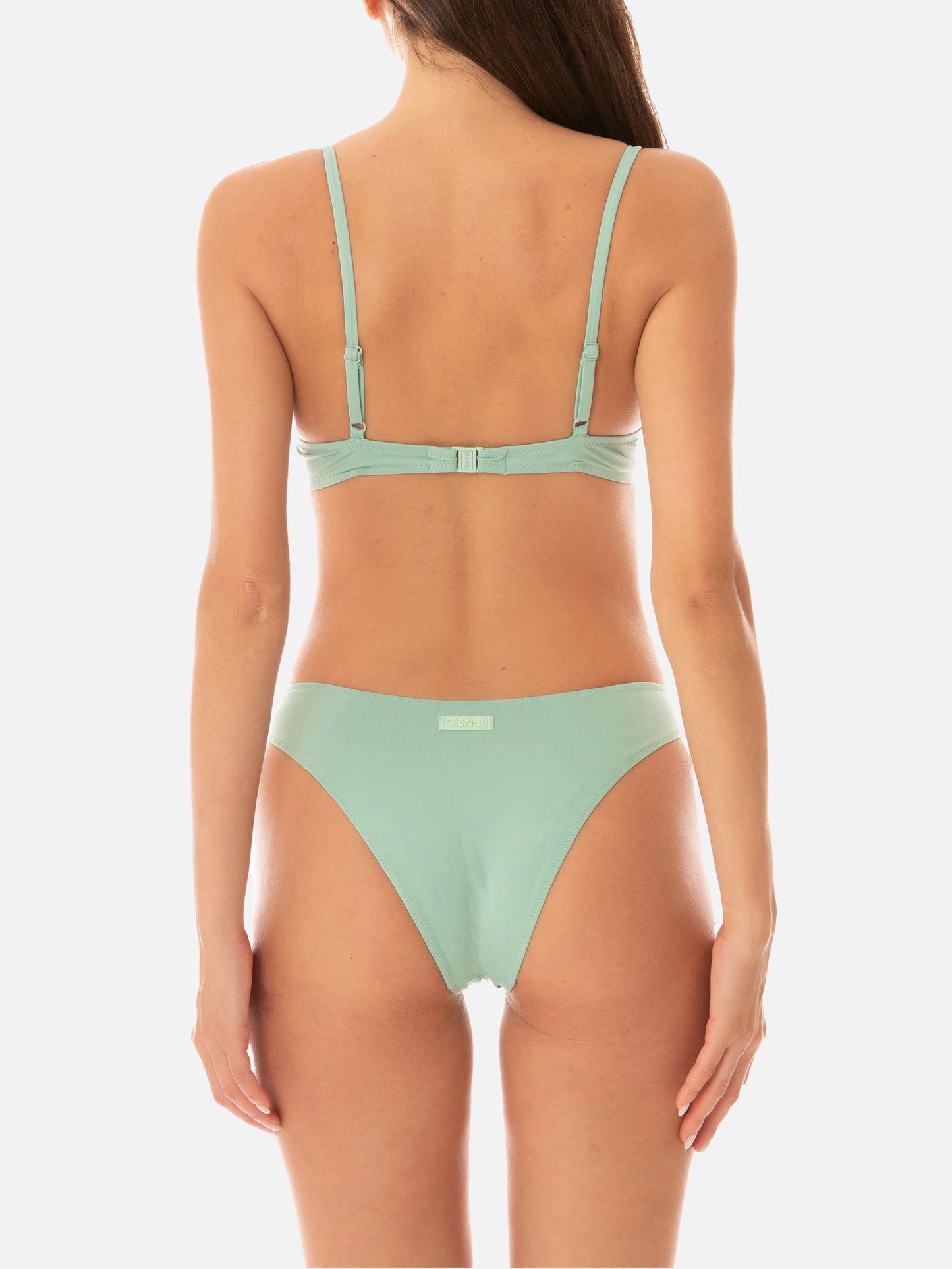 Bralette-Badeanzug für Damen in Salbei mit Bügeln