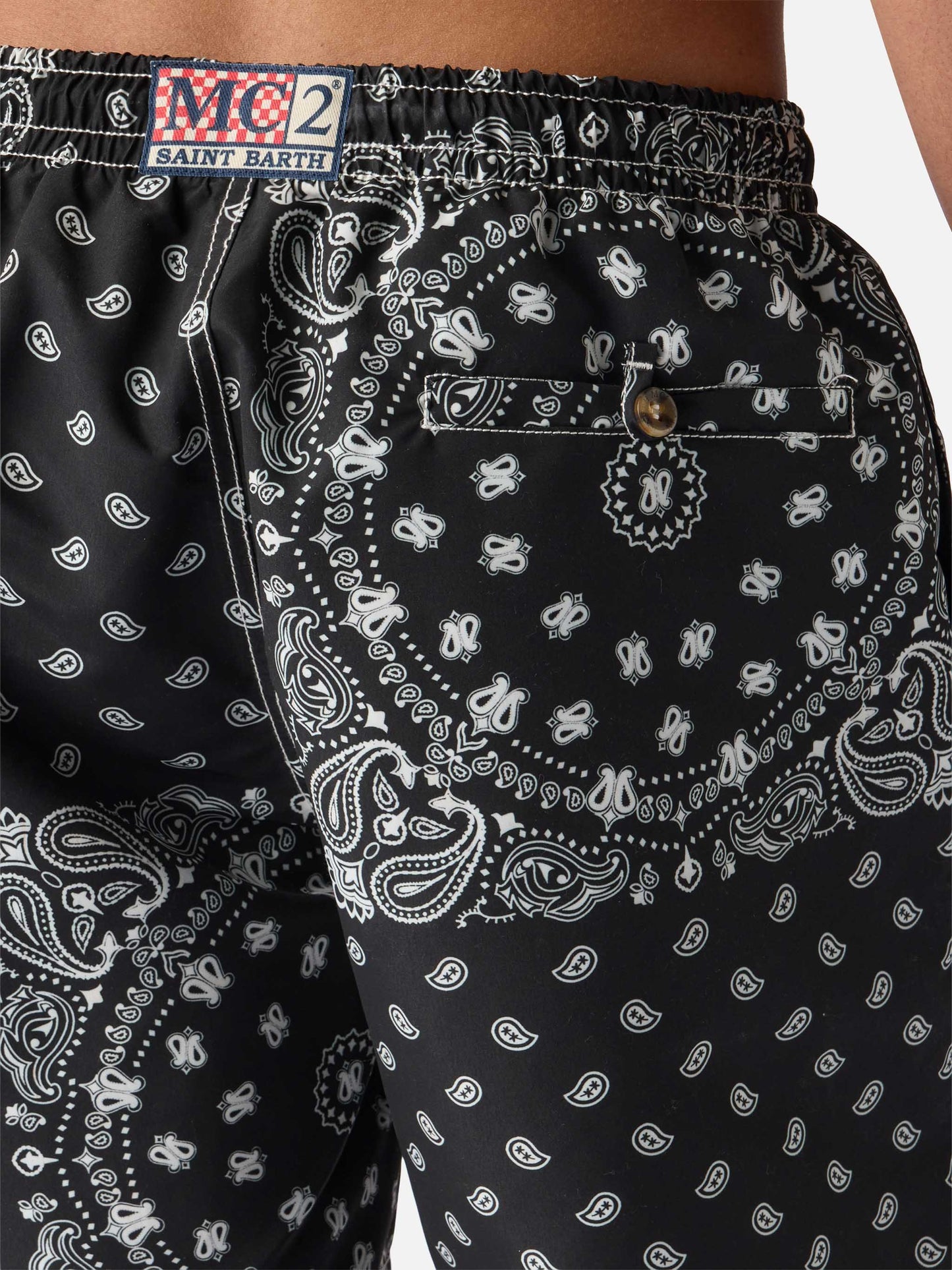 Costume mare Caprese con stampa bandana nera