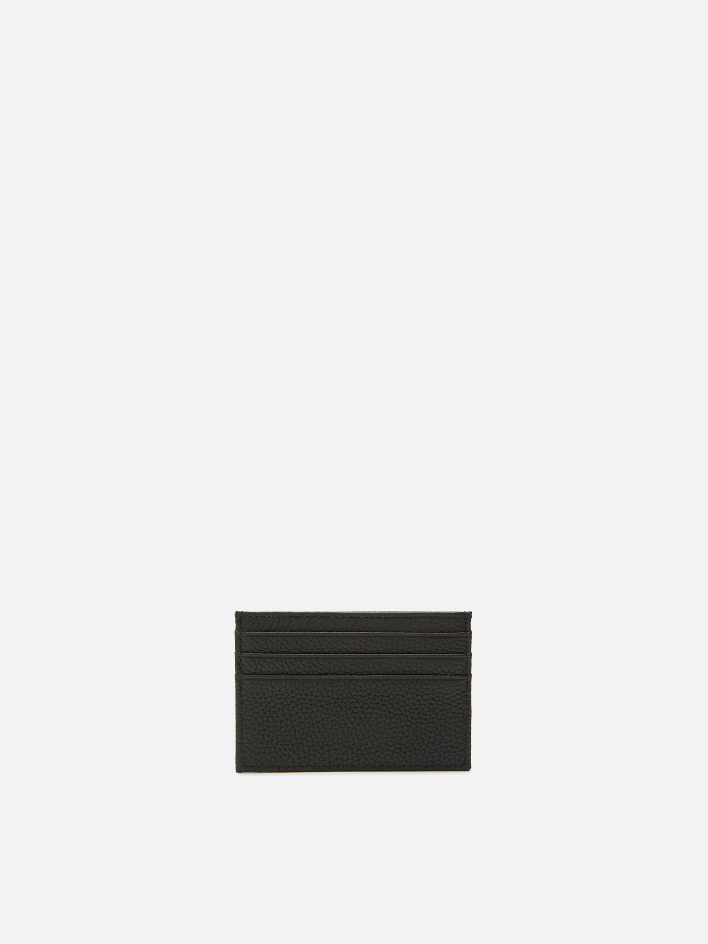 Porte-cartes en cuir grainé noir