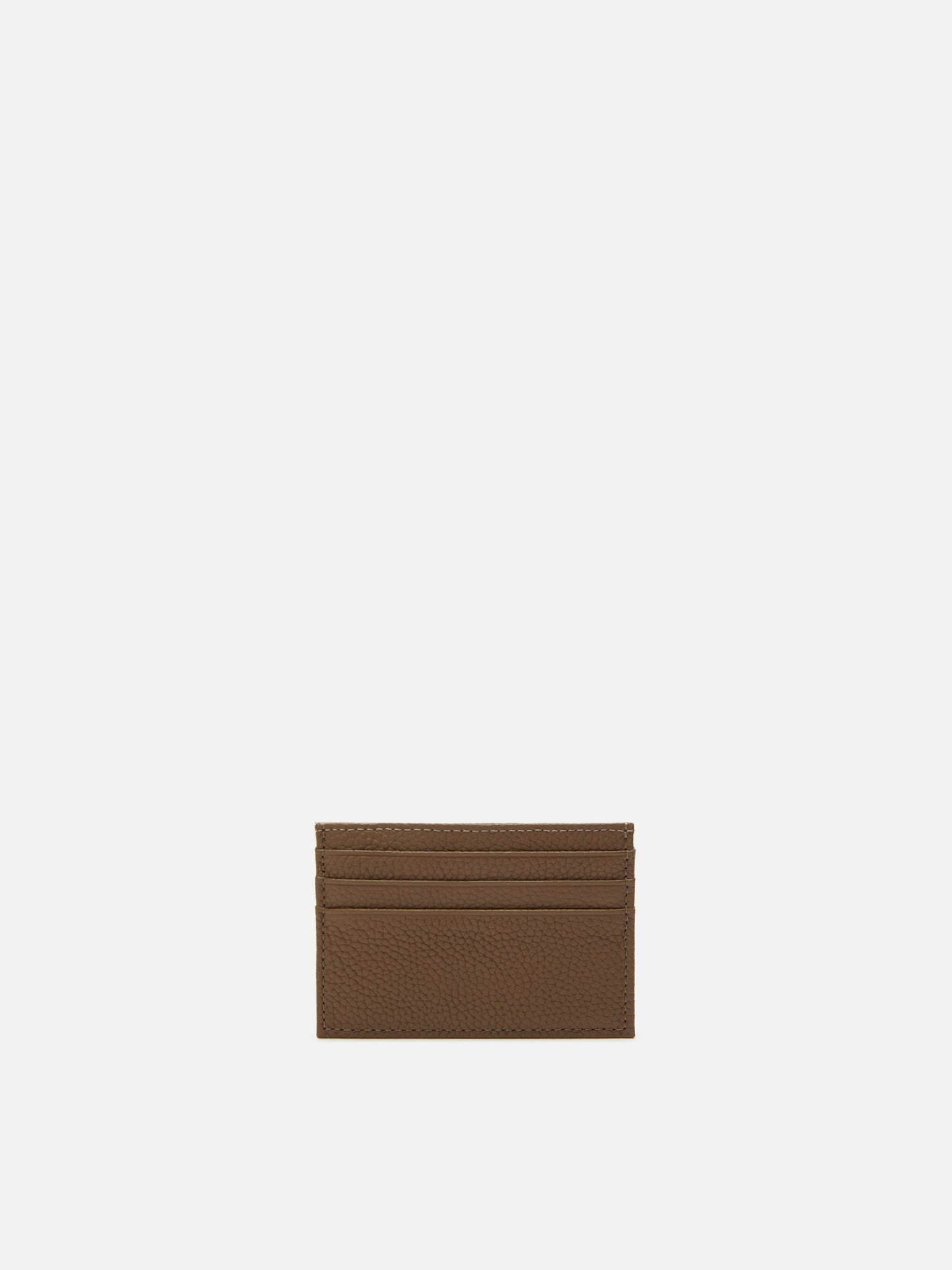 Porte-cartes en cuir grainé marron