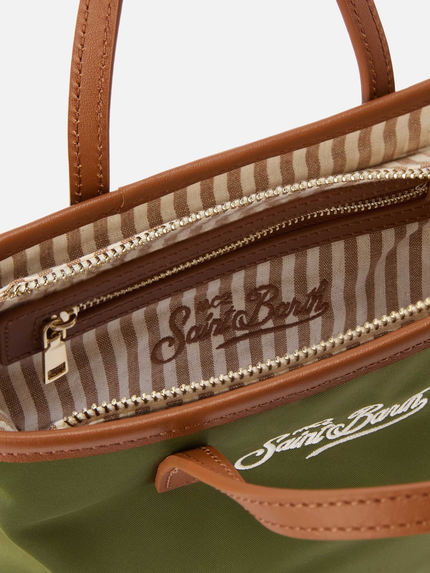 Military green City mini nylon bag