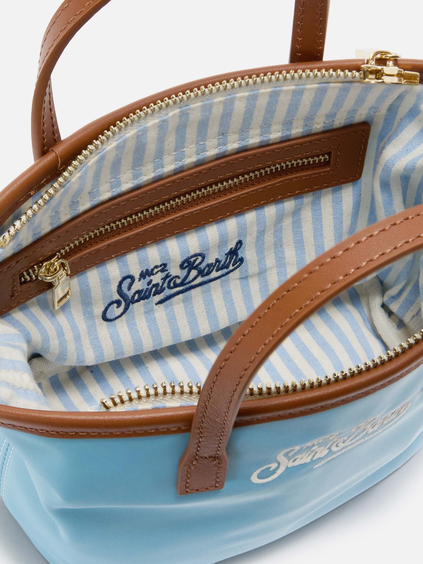 Bolso mini City de nailon azul claro