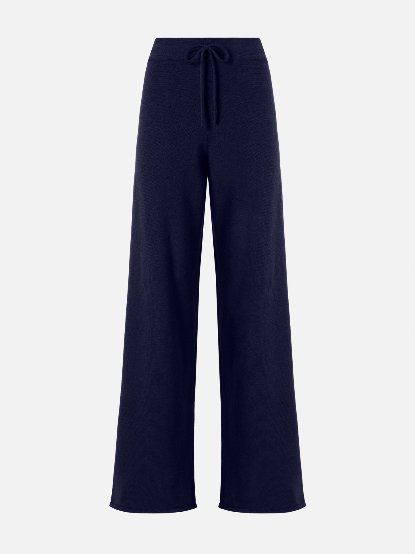 Cambon Palazzo-Hose aus reiner Wolle, marineblau, hoher Bund mit Kordelzug