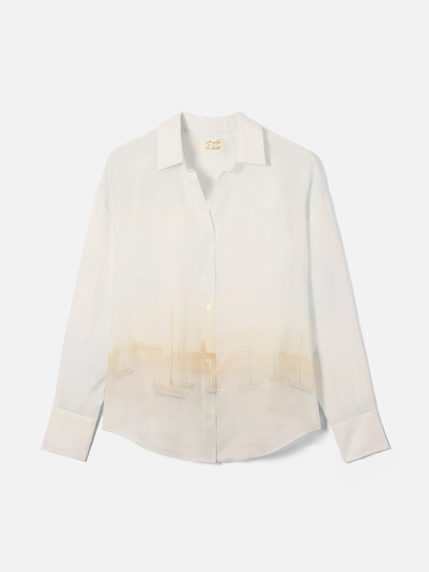 Camisa de ramio Cristal con estampado St. Tropez