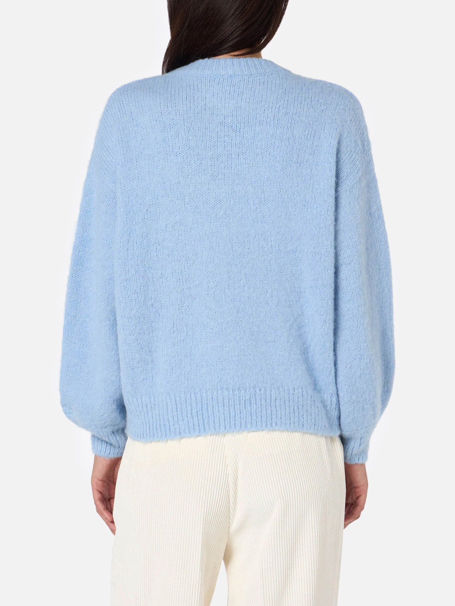 Pull en maille brossée avec détails nuages