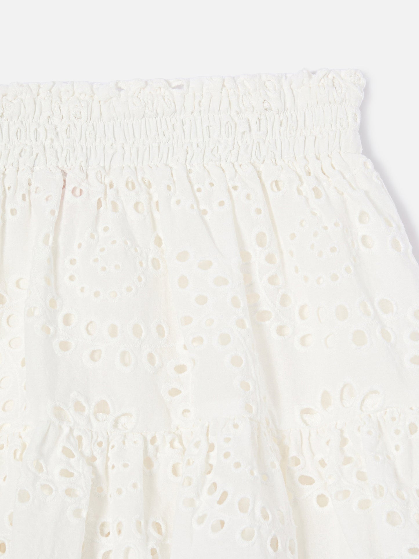 Falda Evissa Jr de algodón broderie con doble volante