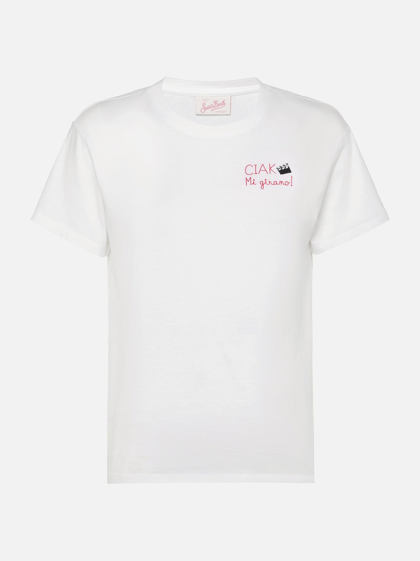T-shirt en coton Emilie avec broderie Ciak mi girano