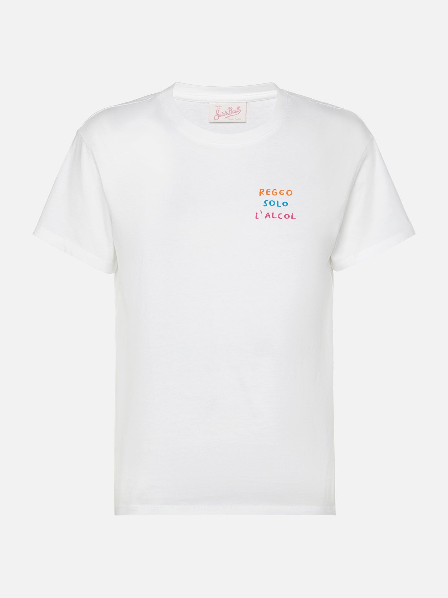 Camiseta de algodón Emilie con bordado Reggo solo alcool