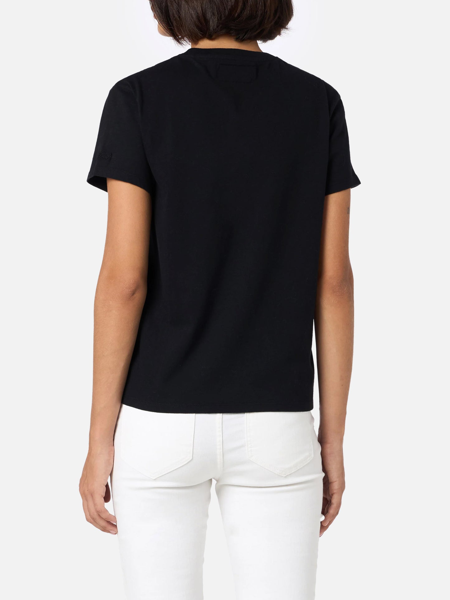 Black Emilie t-shirt with Vip Club Cortina embroidery | Special Edition