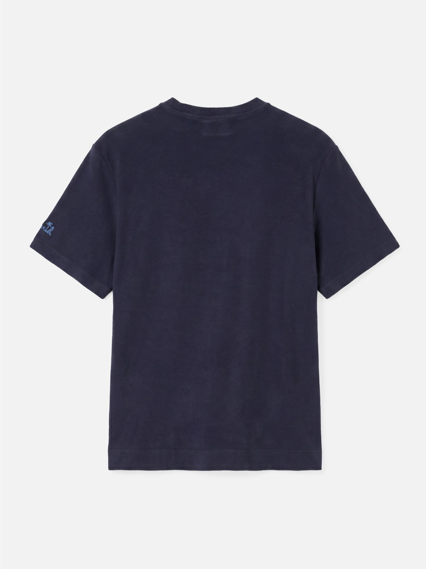 Herren-T-Shirt aus Frottee in Marineblau mit Tasche