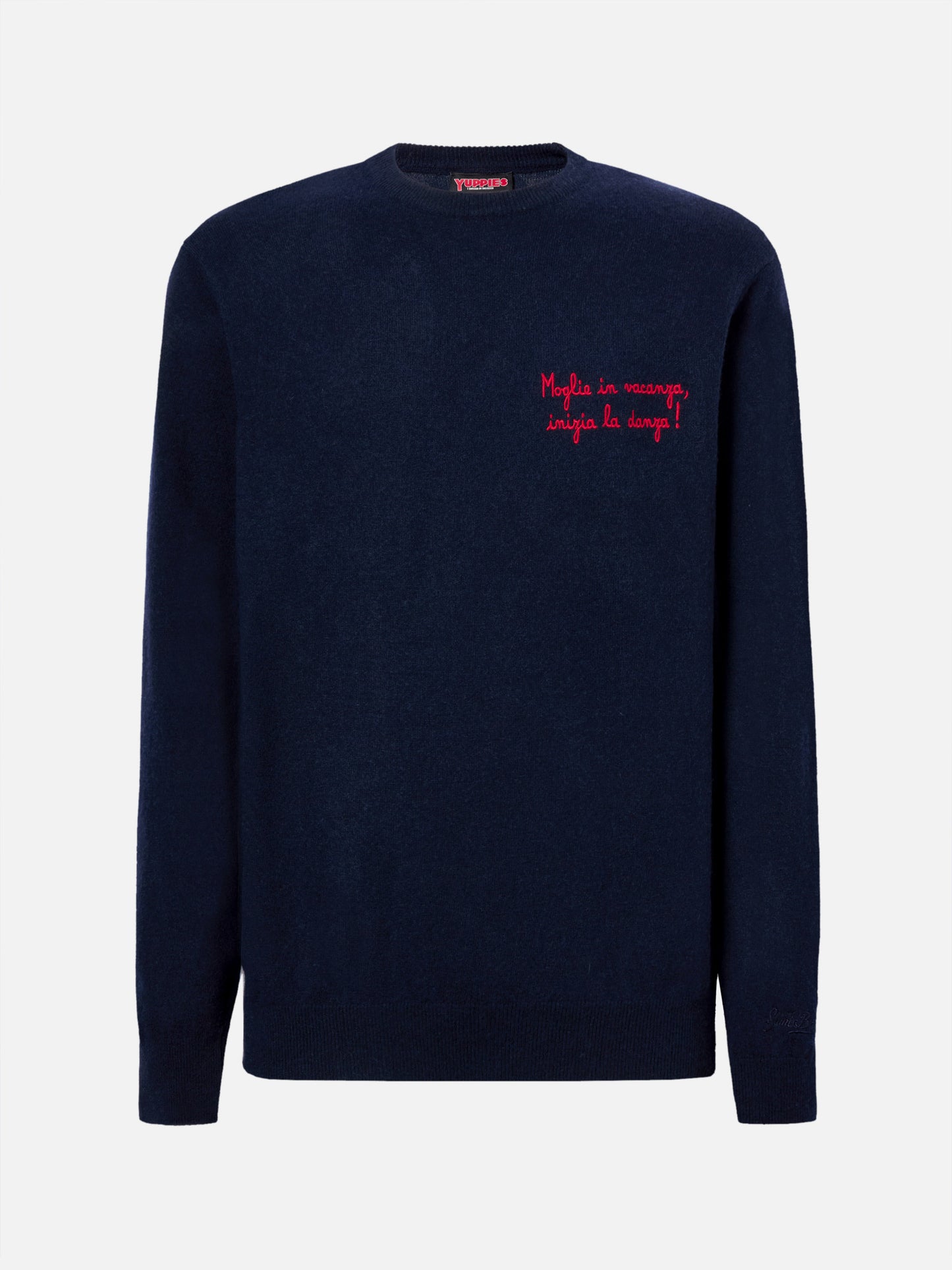 Rundhalspullover Heron Light mit Moglie in „Vacanza Inizia La Danza“-Stickerei | YUPPIES SONDEREDITION