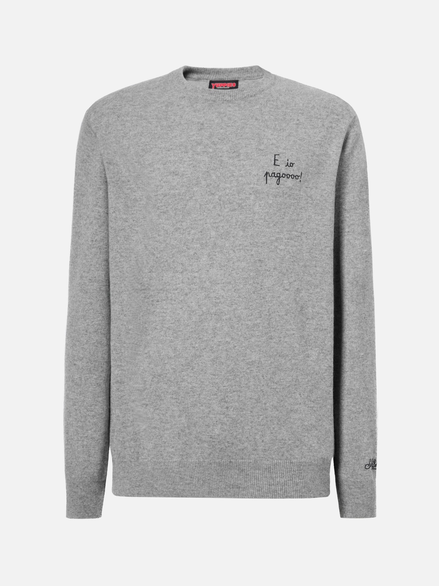 Rundhalspullover Heron Light mit E io pagooo Stickerei | YUPPIES SPECIAL EDITION