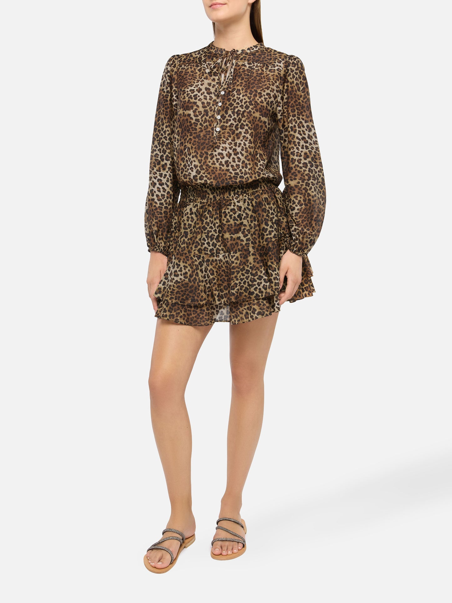 Blouse Harper en voile de soie avec imprimé animalier