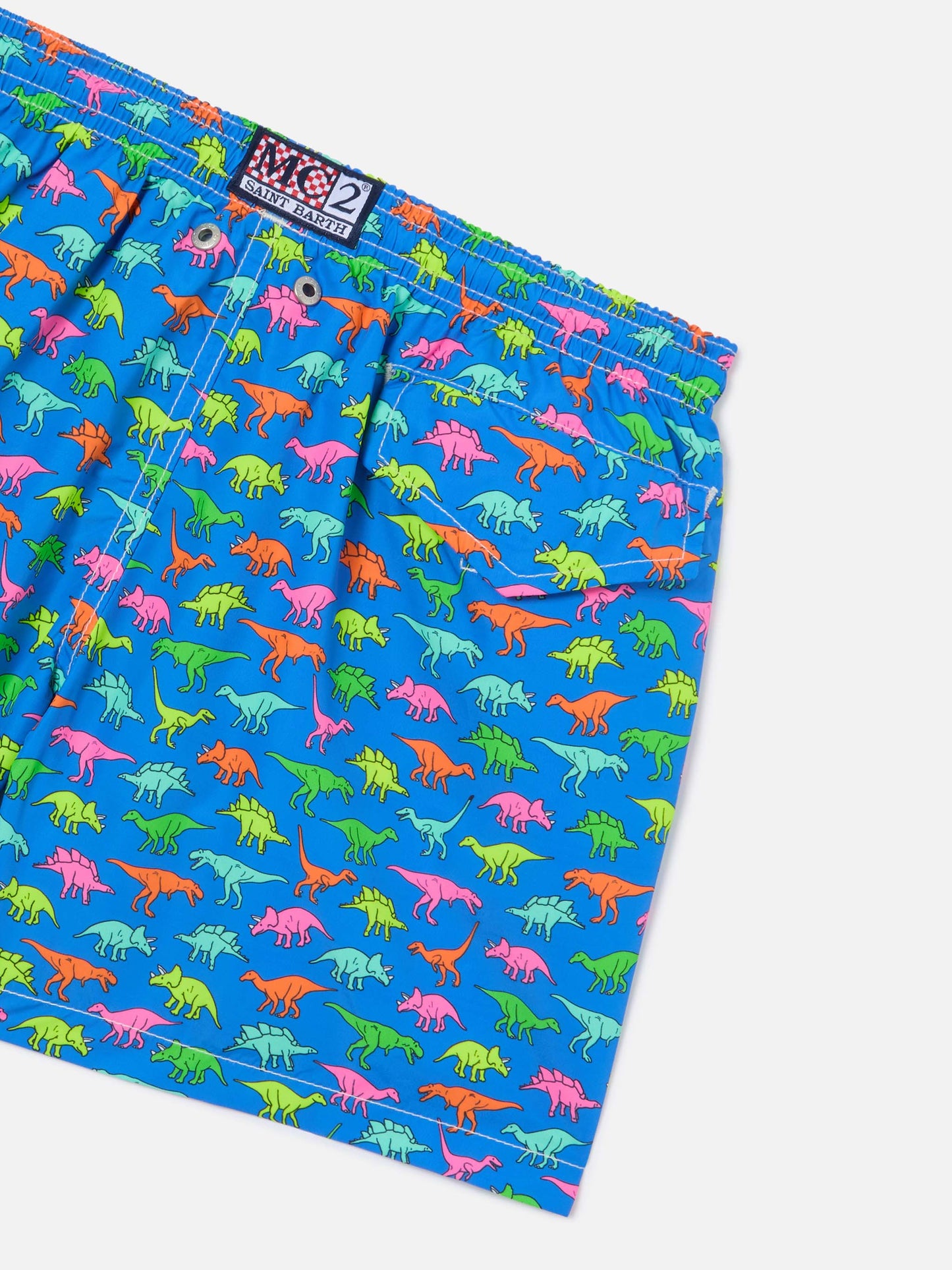 Bañador tipo shorts para niño con estampado multicolor de dinosaurios