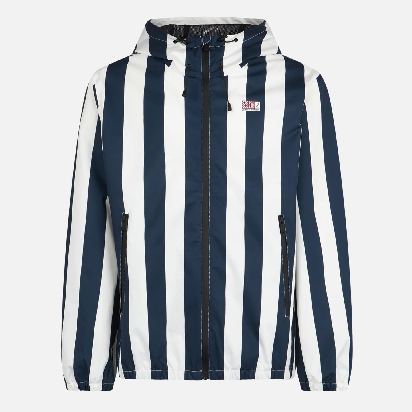 Kauris white and blue striped windbreaker jacket