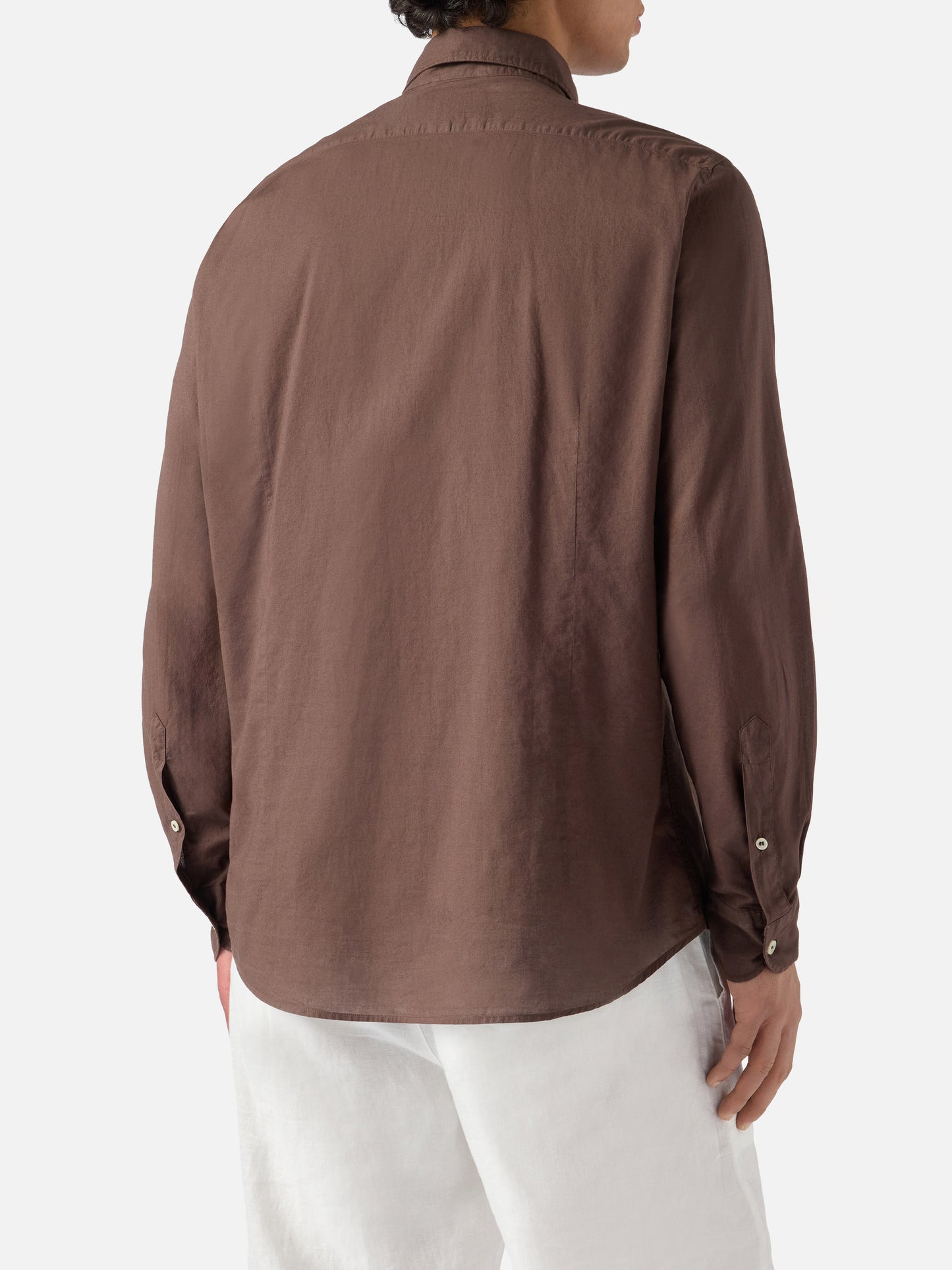 Brown Chemise Ice shirt in pure cotton voile