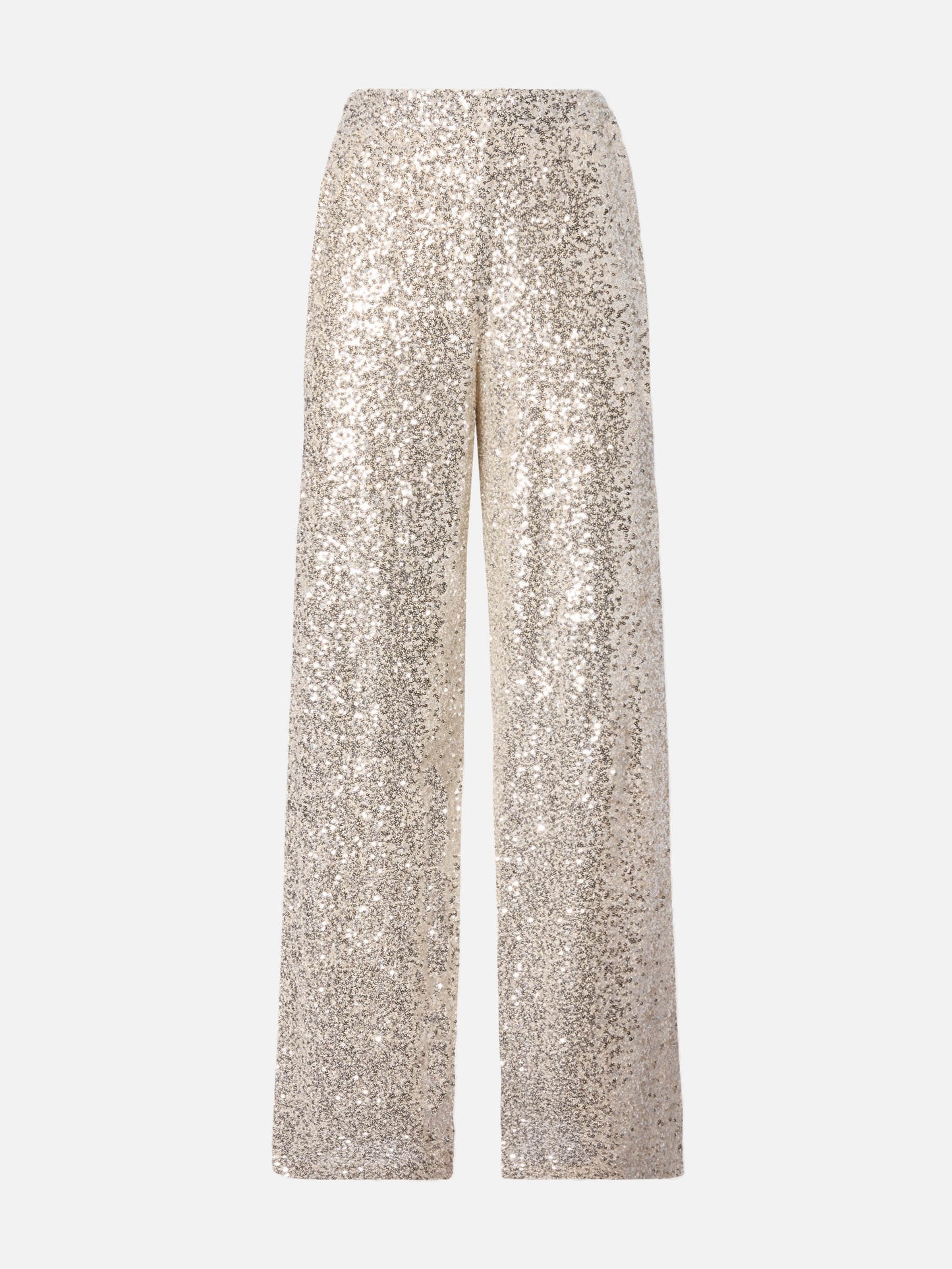 Lucette Hose mit geradem Bein aus goldfarbenem Paillettenstoff