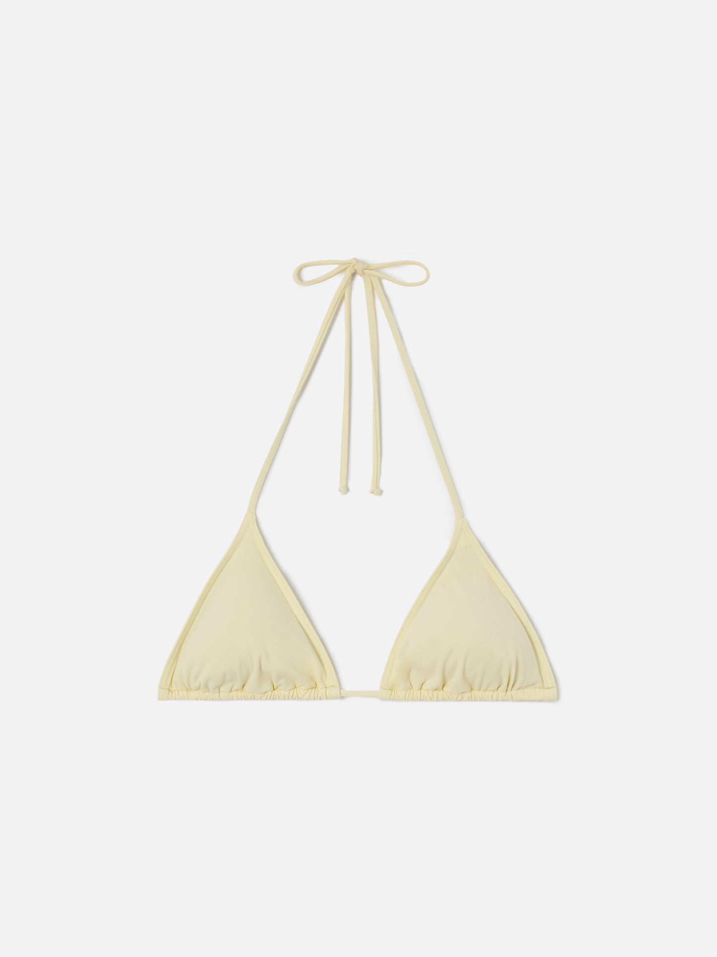 Leah Triangel-Bikinioberteil mit Bindebändern in Butter in Uni