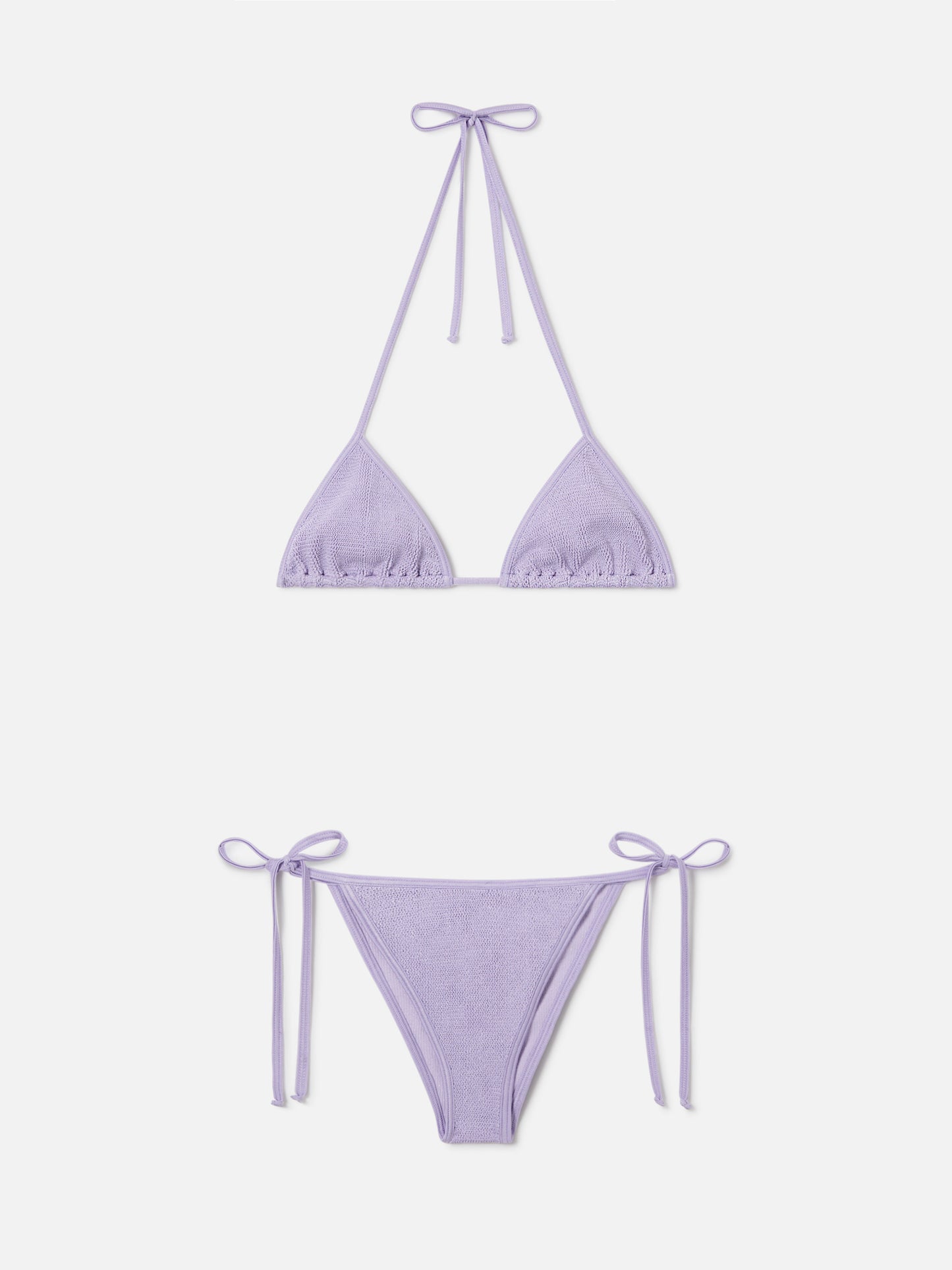 Leah Marielle lilac crinkle lurex bikini