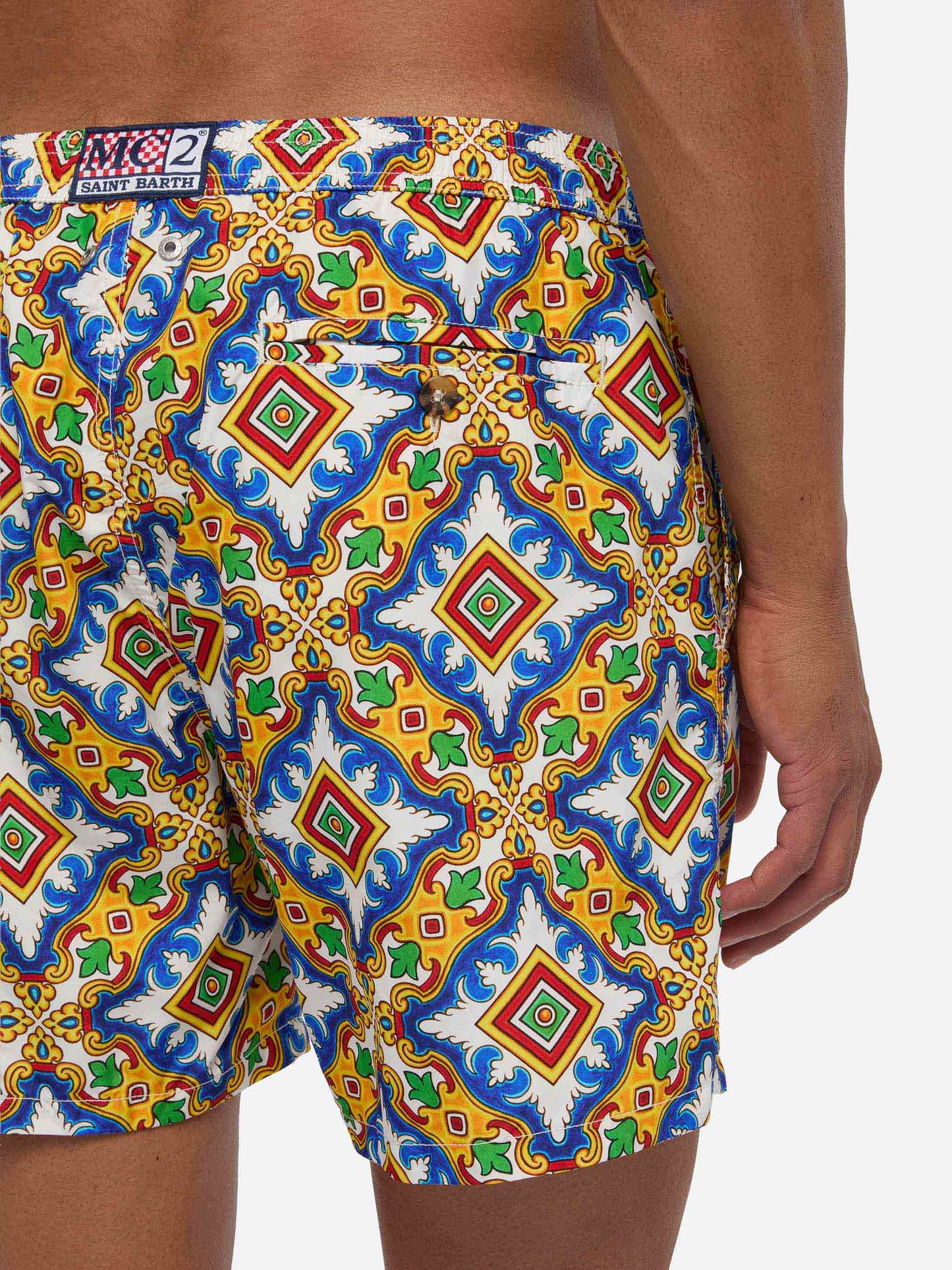 Lighting multicolor majolica swim shorts