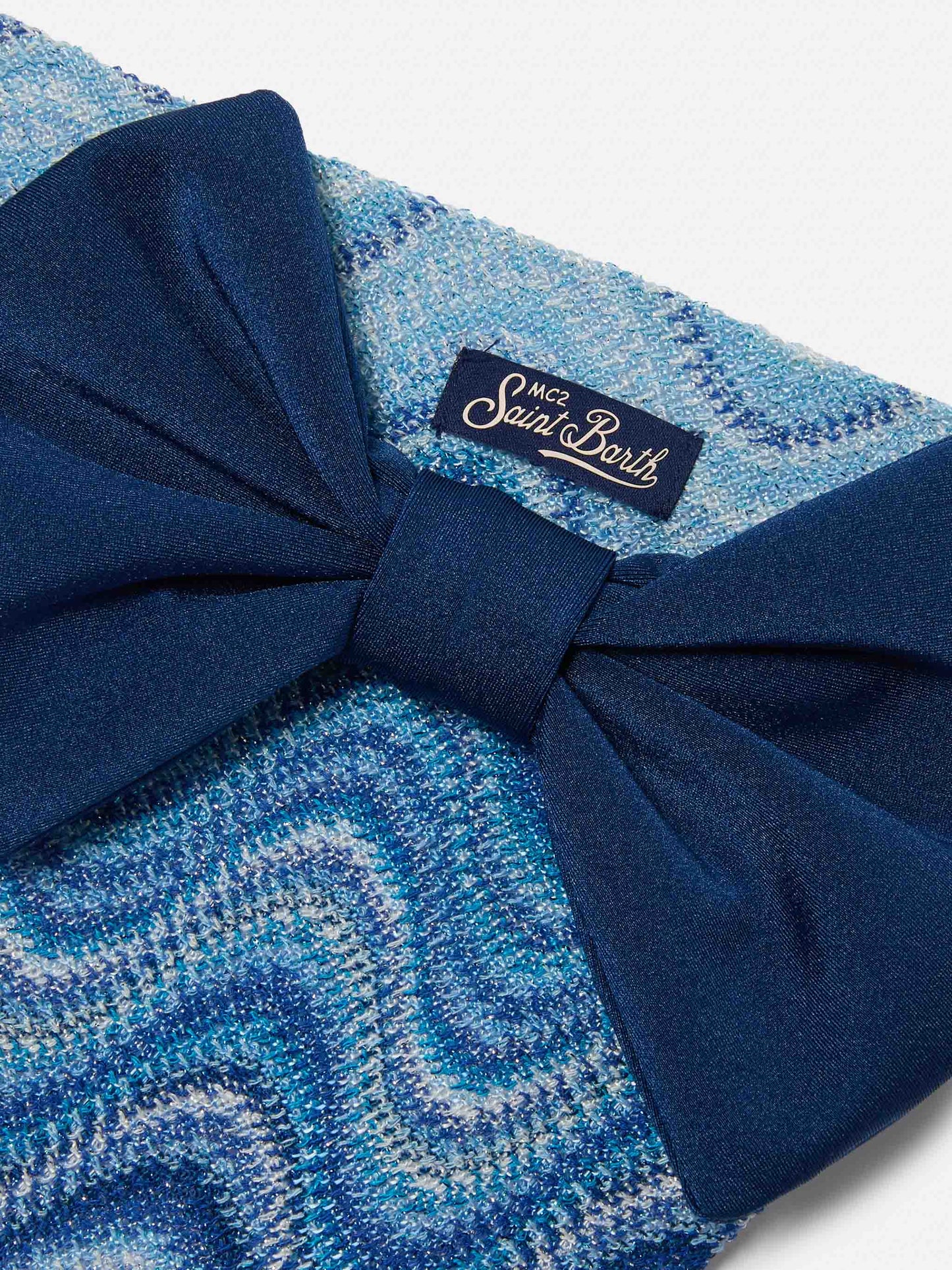 Slip de bain Madame raschel avec motif vagues dans des nuances de bleu