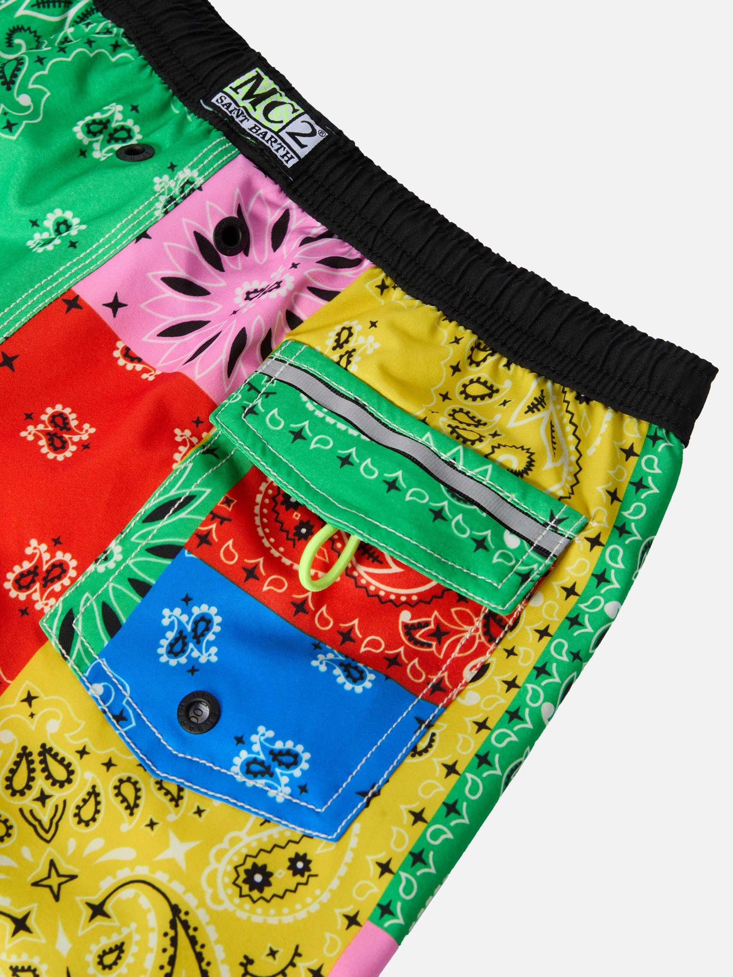 Long swim shorts Malibu Jr with bandana print