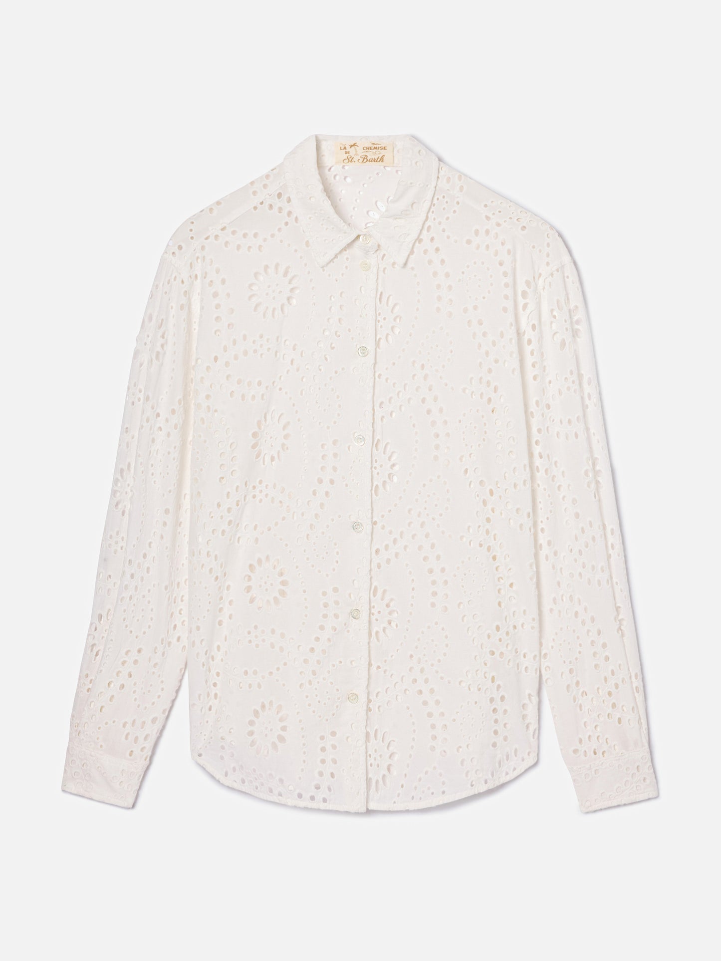 Meredith broderie anglaise cotton shirt in white
