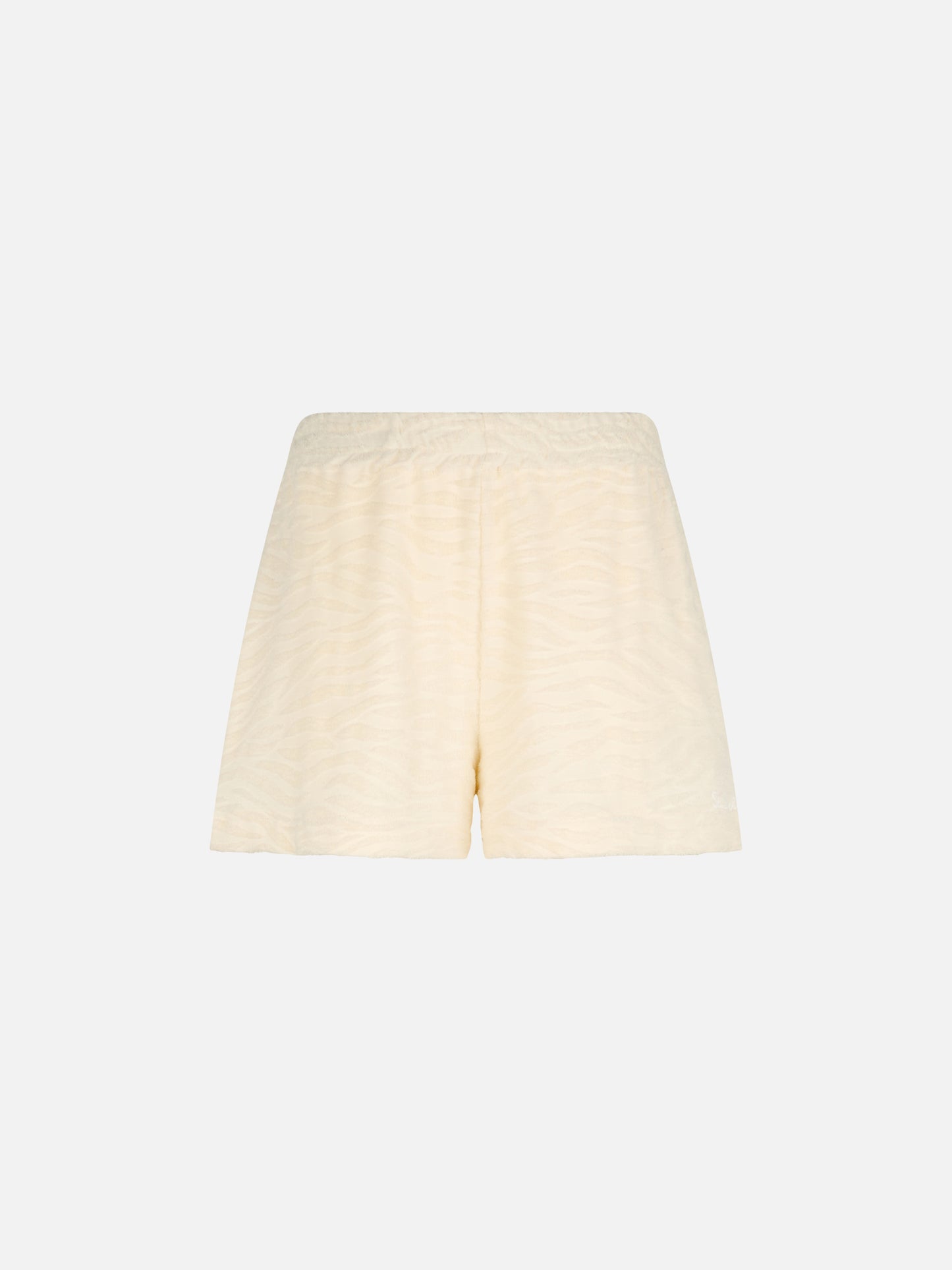 Shorts Meave in cotone effetto spugna con fantasia zebra