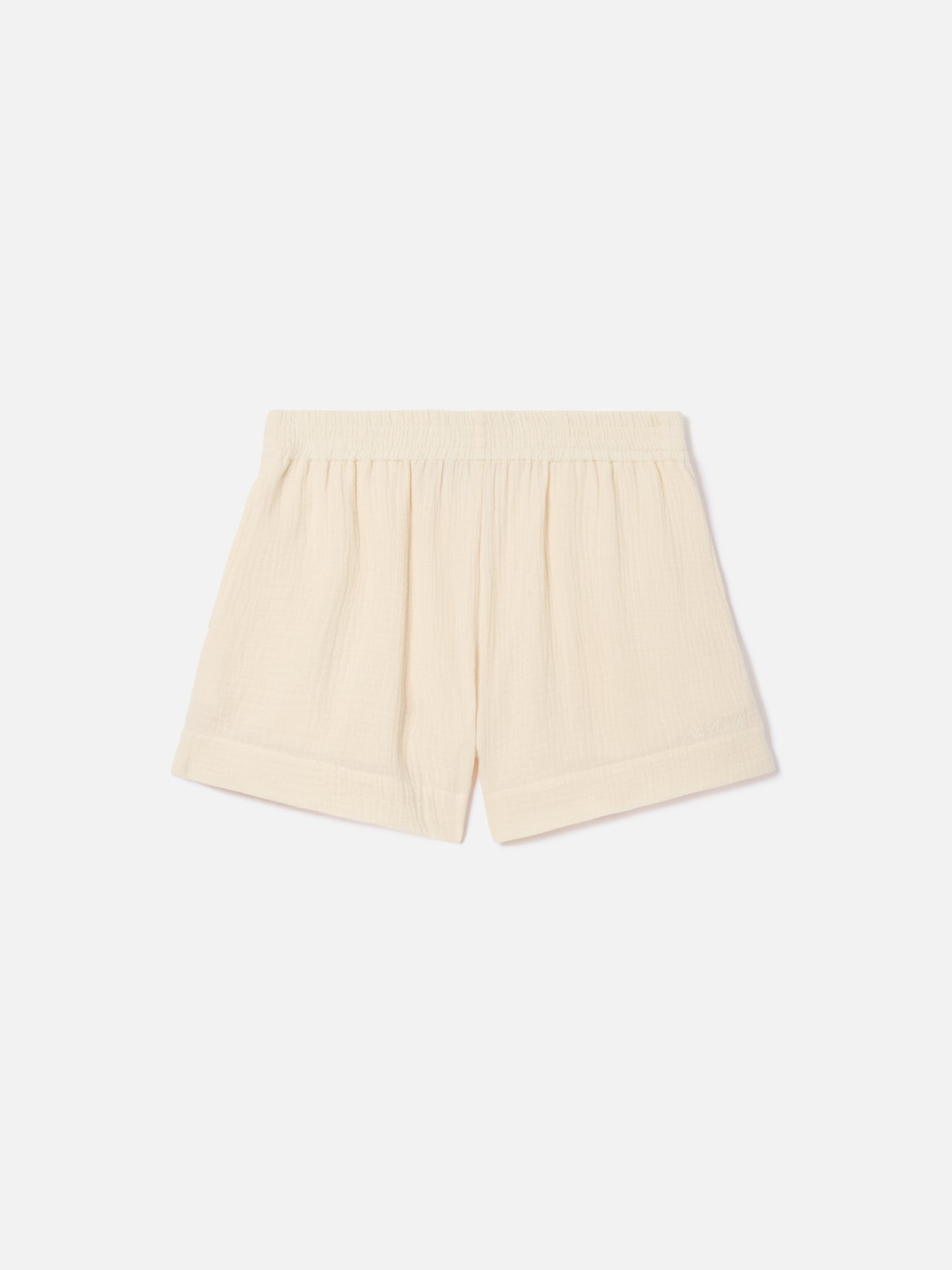 Shorts Meave de muselina de algodón color crema