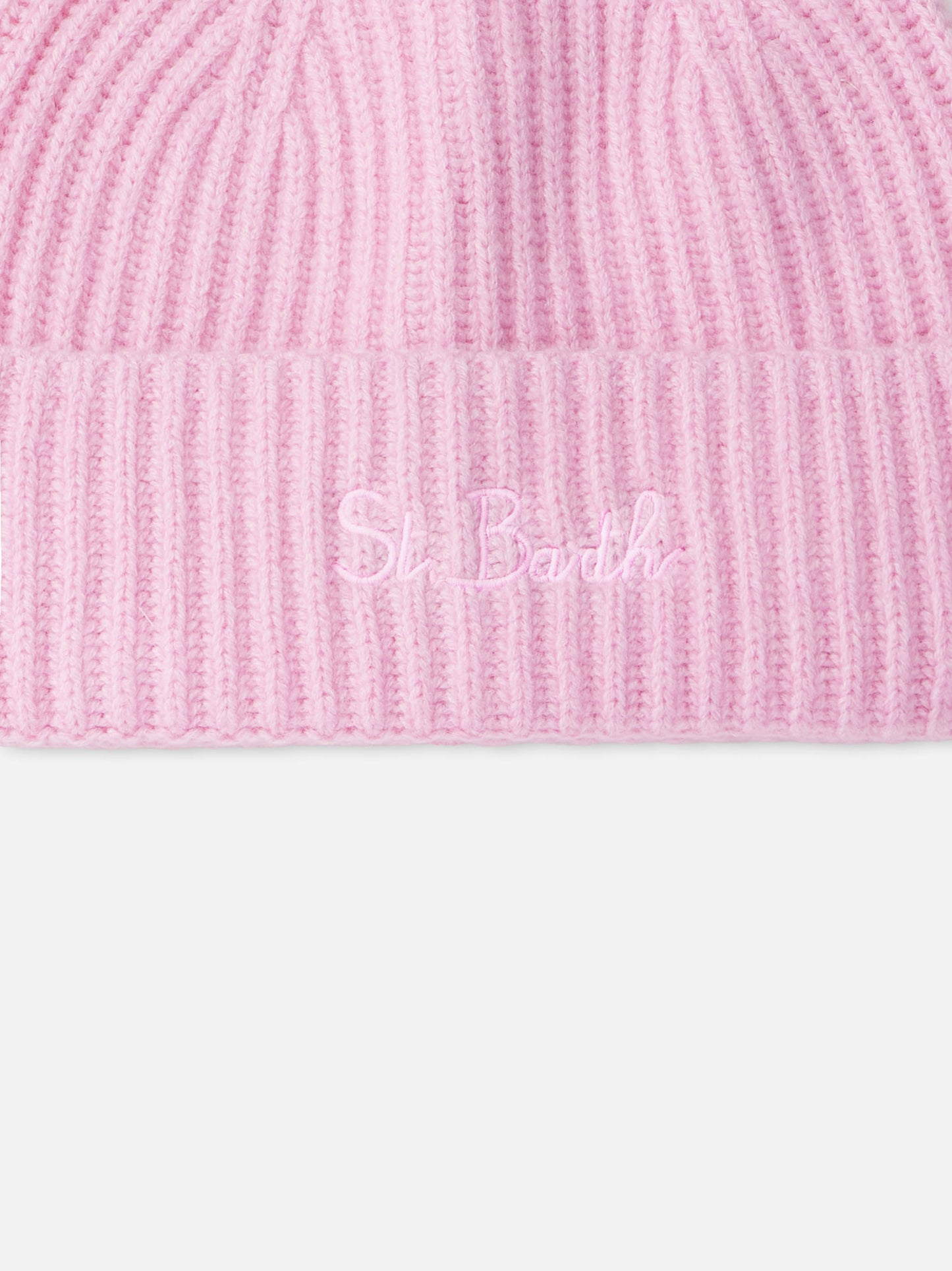 Damen Mütze aus Kaschmirmischung in Rosa Moss