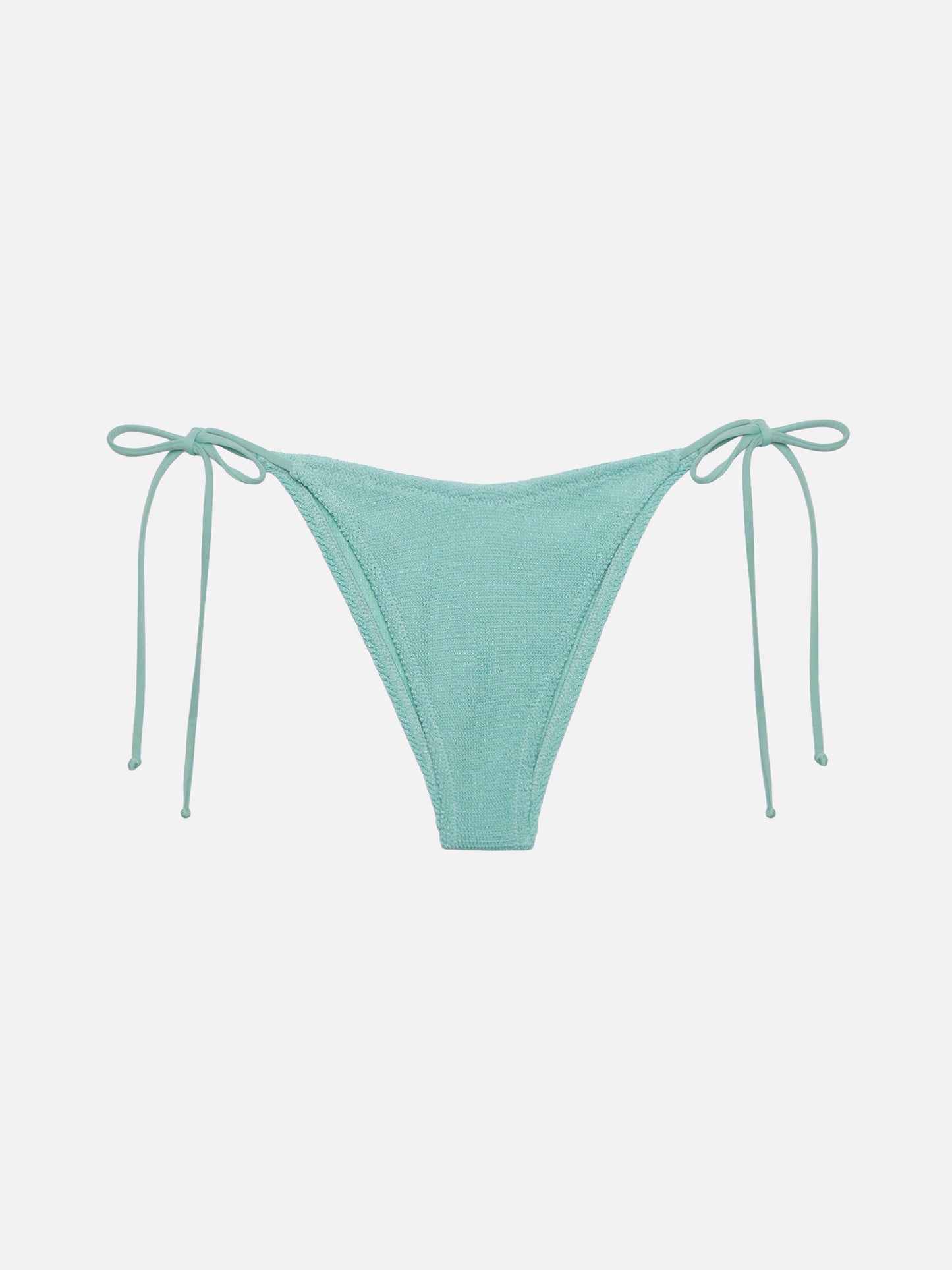Marielle – Klassischer Crinkle-Badeslip aus Lurex in Salbeigrün