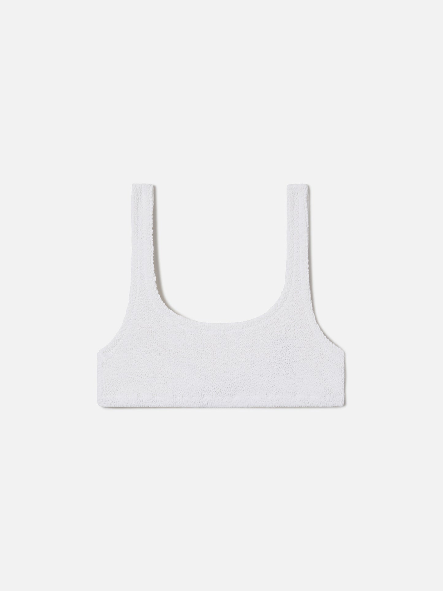 Naima bralette bikini top in white crinkle fabric