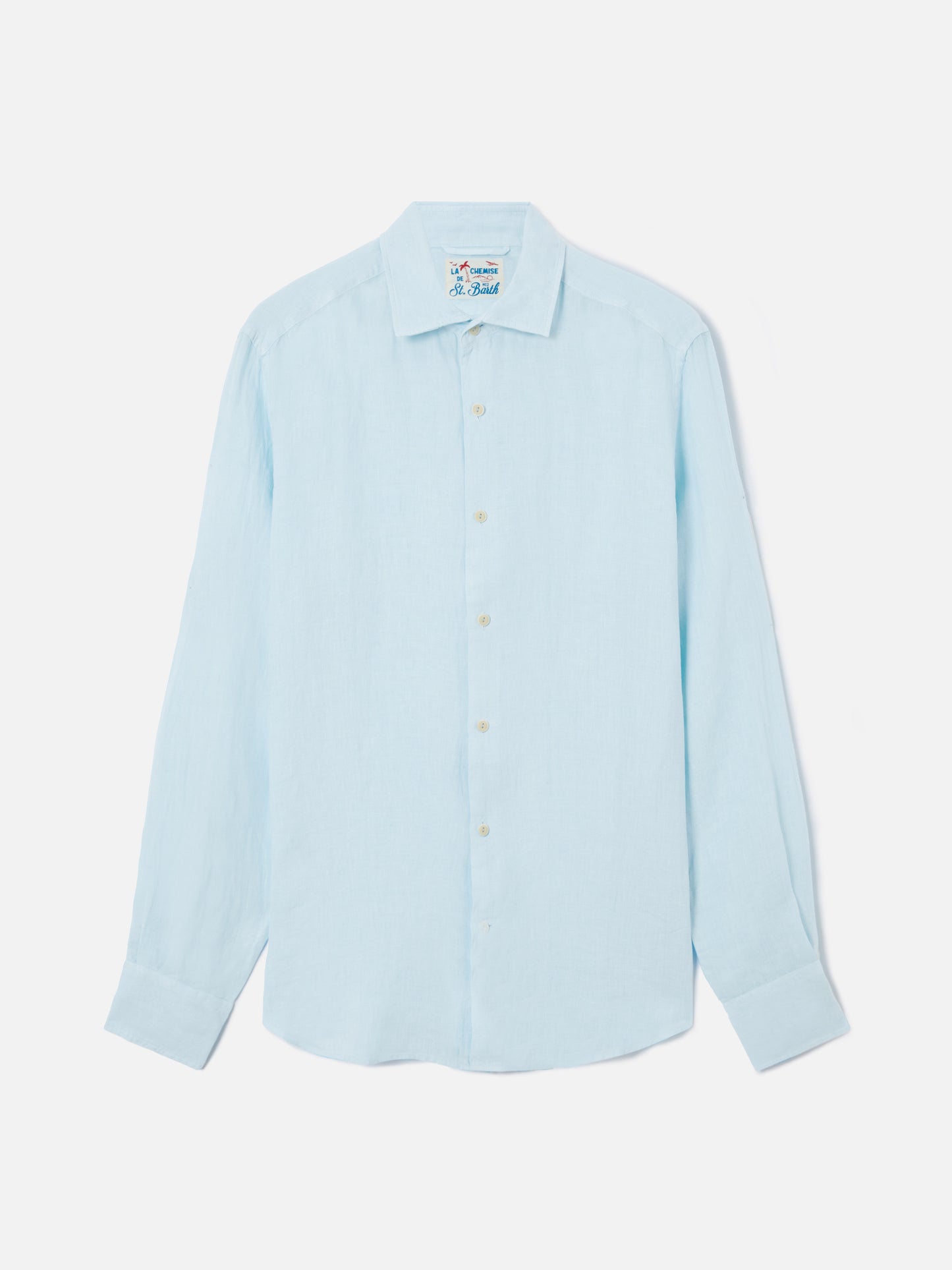 Chemise Pamplona bleu clair en pur lin