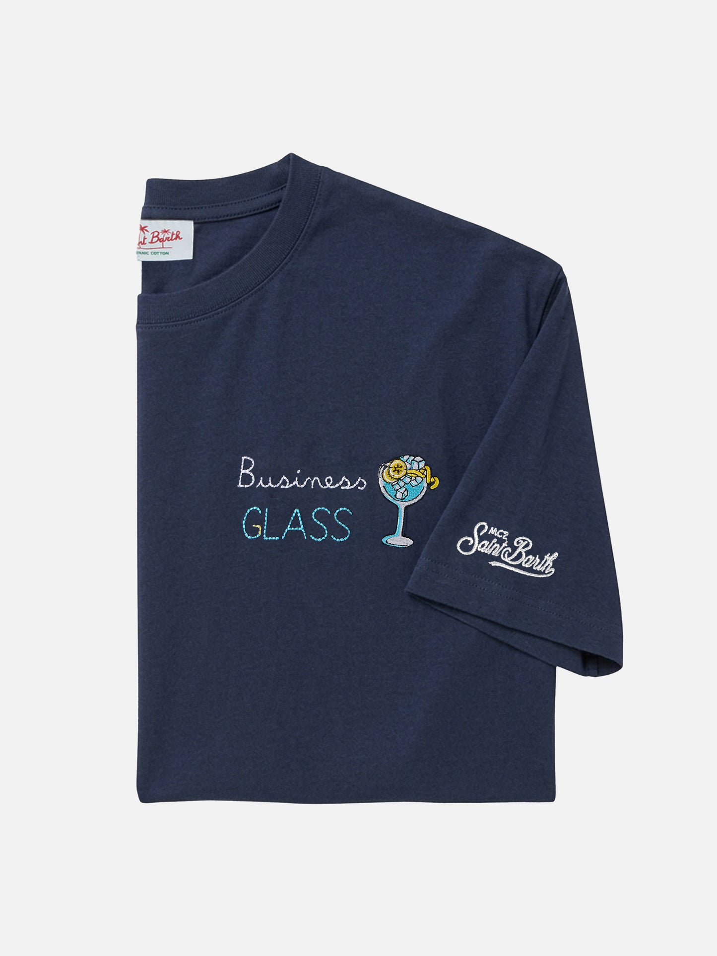 Camiseta Portofino azul con bordado Business Glass