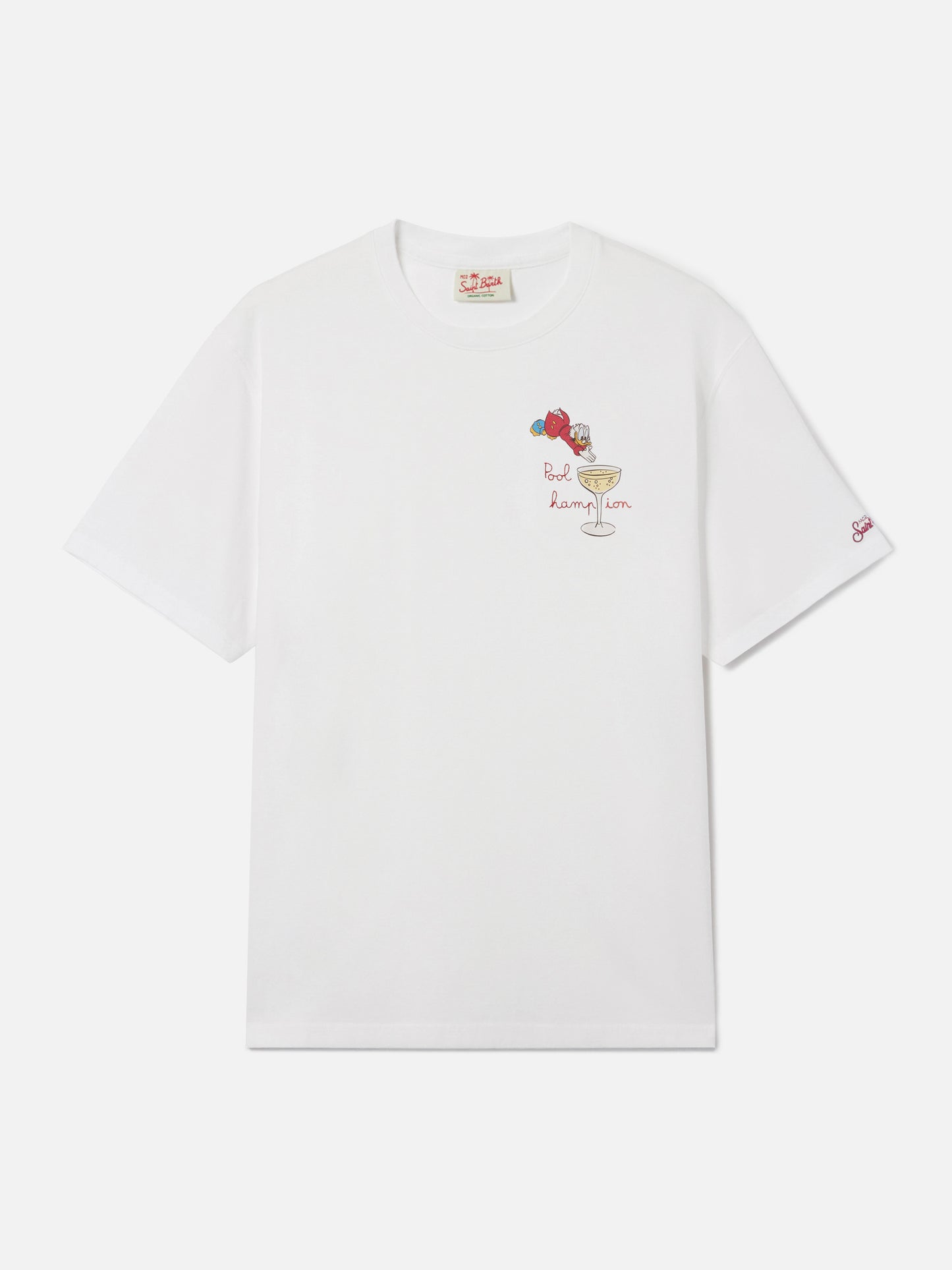 Camiseta Portofino blanca con bordado Pool Champion | Edición Especial