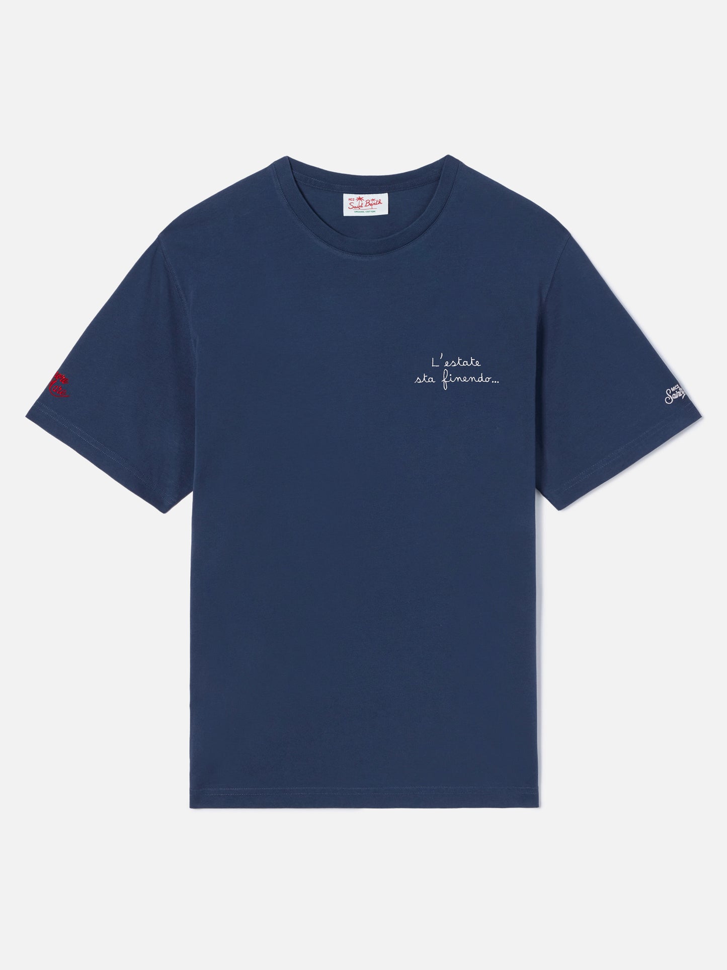 T-shirt Portofino blu con ricamo L'estate Sta Finendo