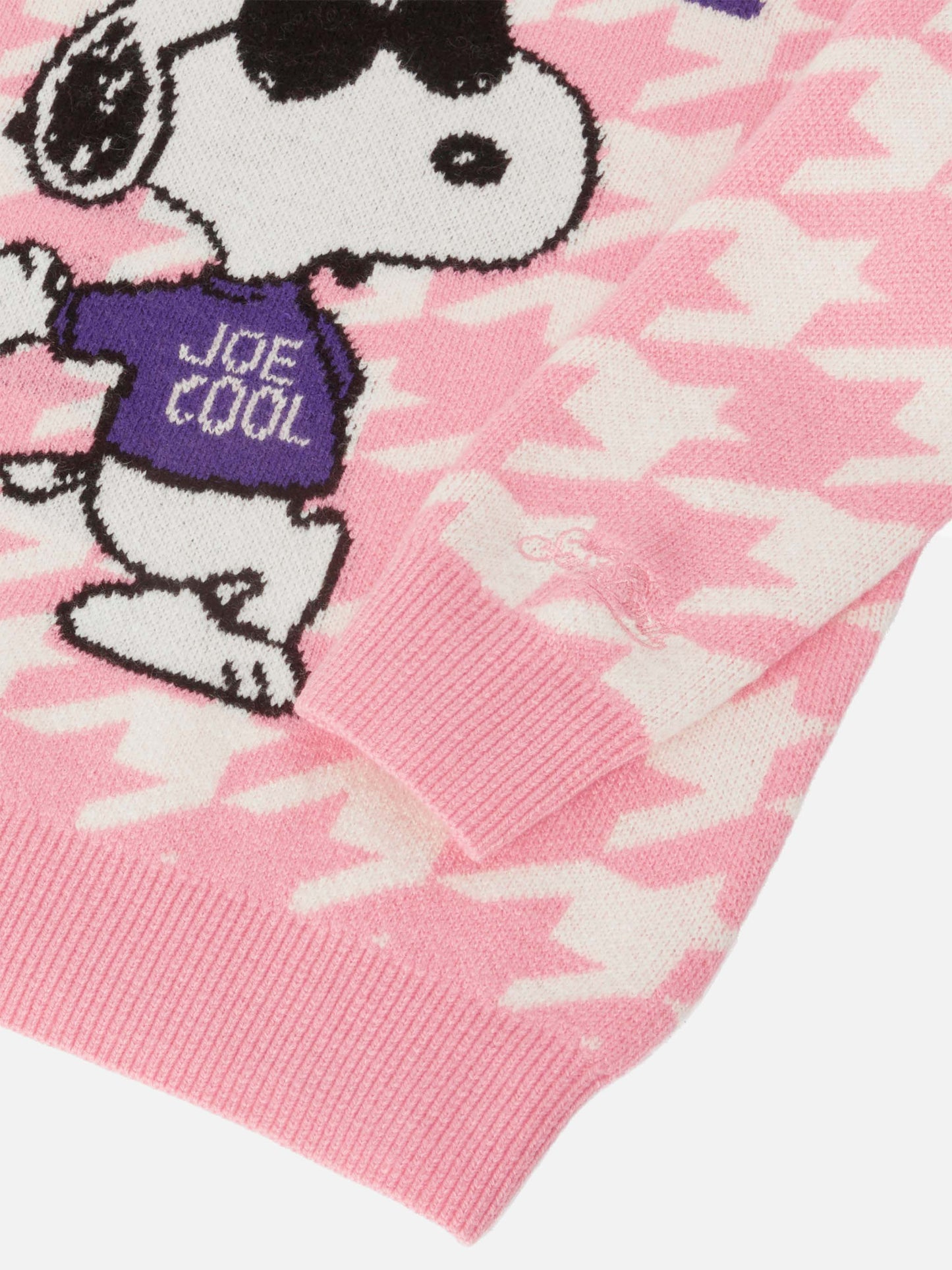Pull col rond Princess avec jacquard pied-de-poule et Snoopy | SNOOPY PEANUTS SPECIAL EDITION