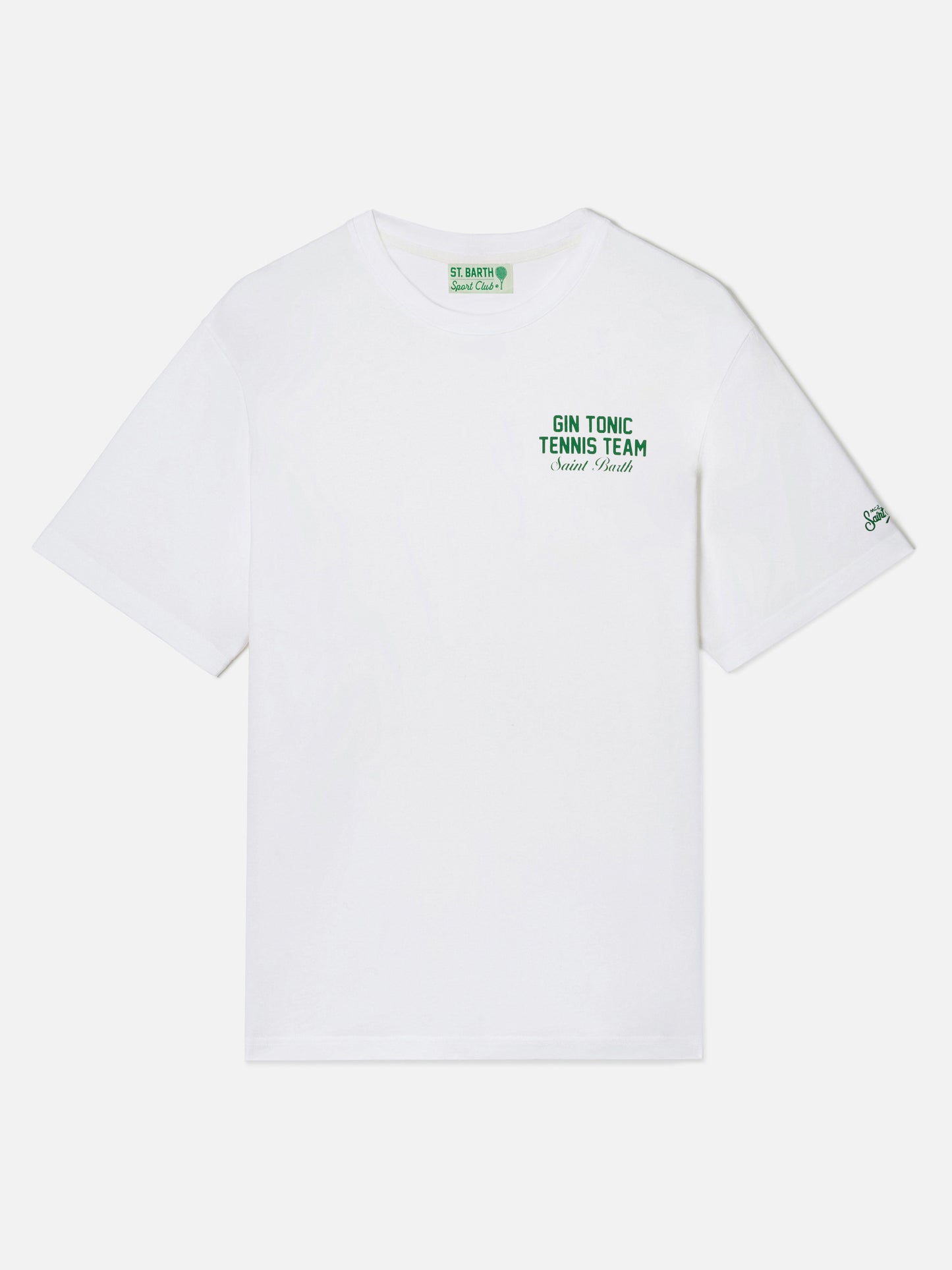 T-shirt Portland bianca con illustrazione Gin Tonic Tennis Team