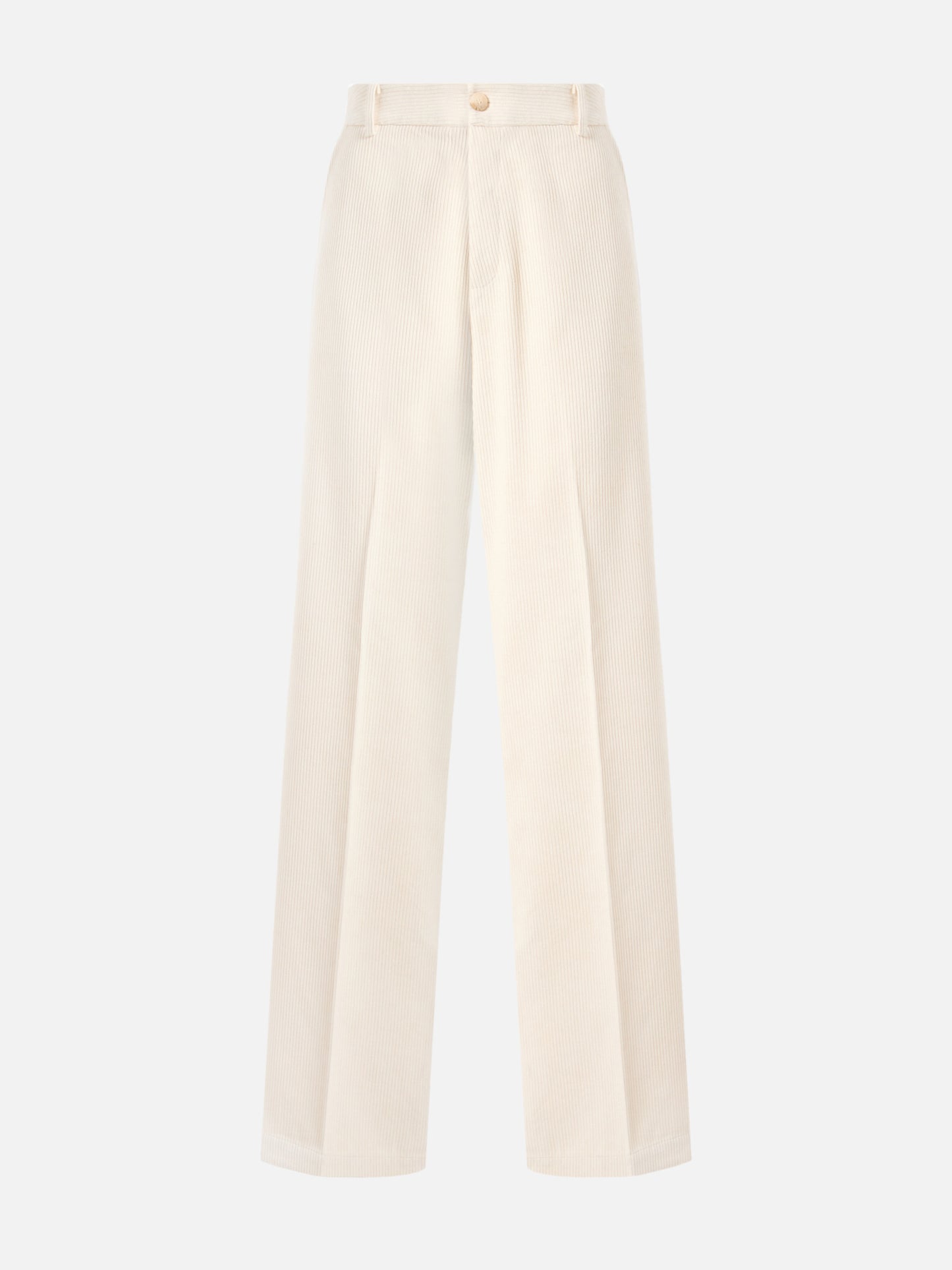Rebella-Hose mit weitem Bein aus cremeweißem Cord