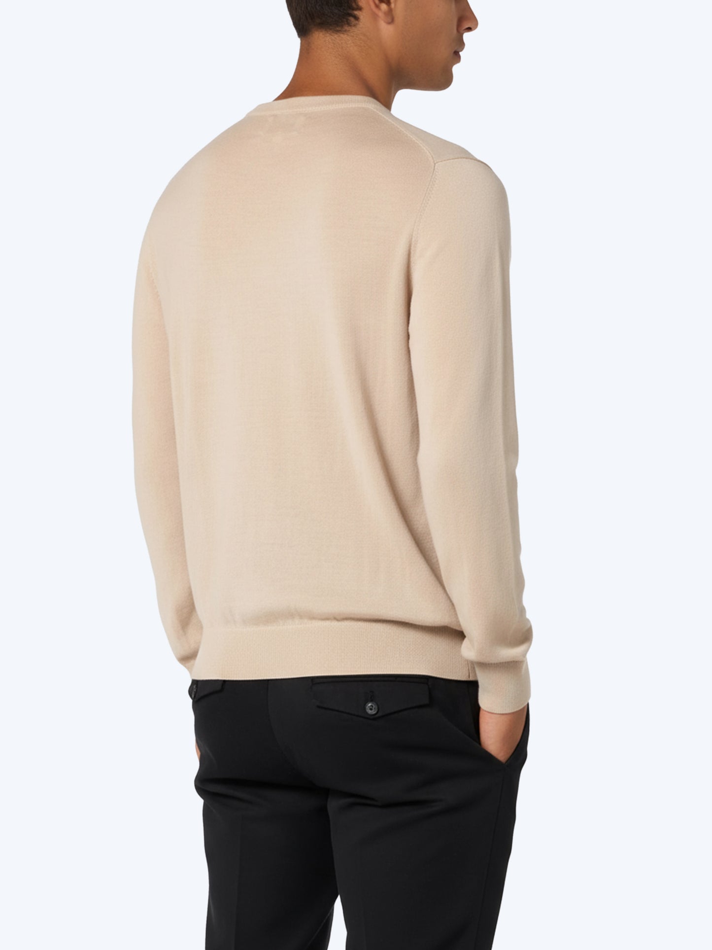 Beigefarbener Pullover Regent aus 100 % Merinowolle