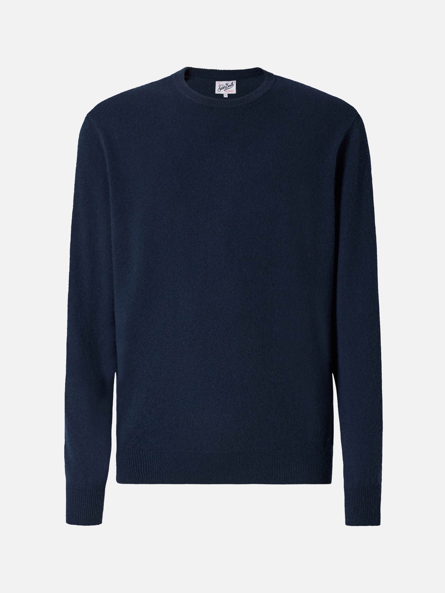 Regent Rundhalspullover aus 100 % marineblauem Kaschmir